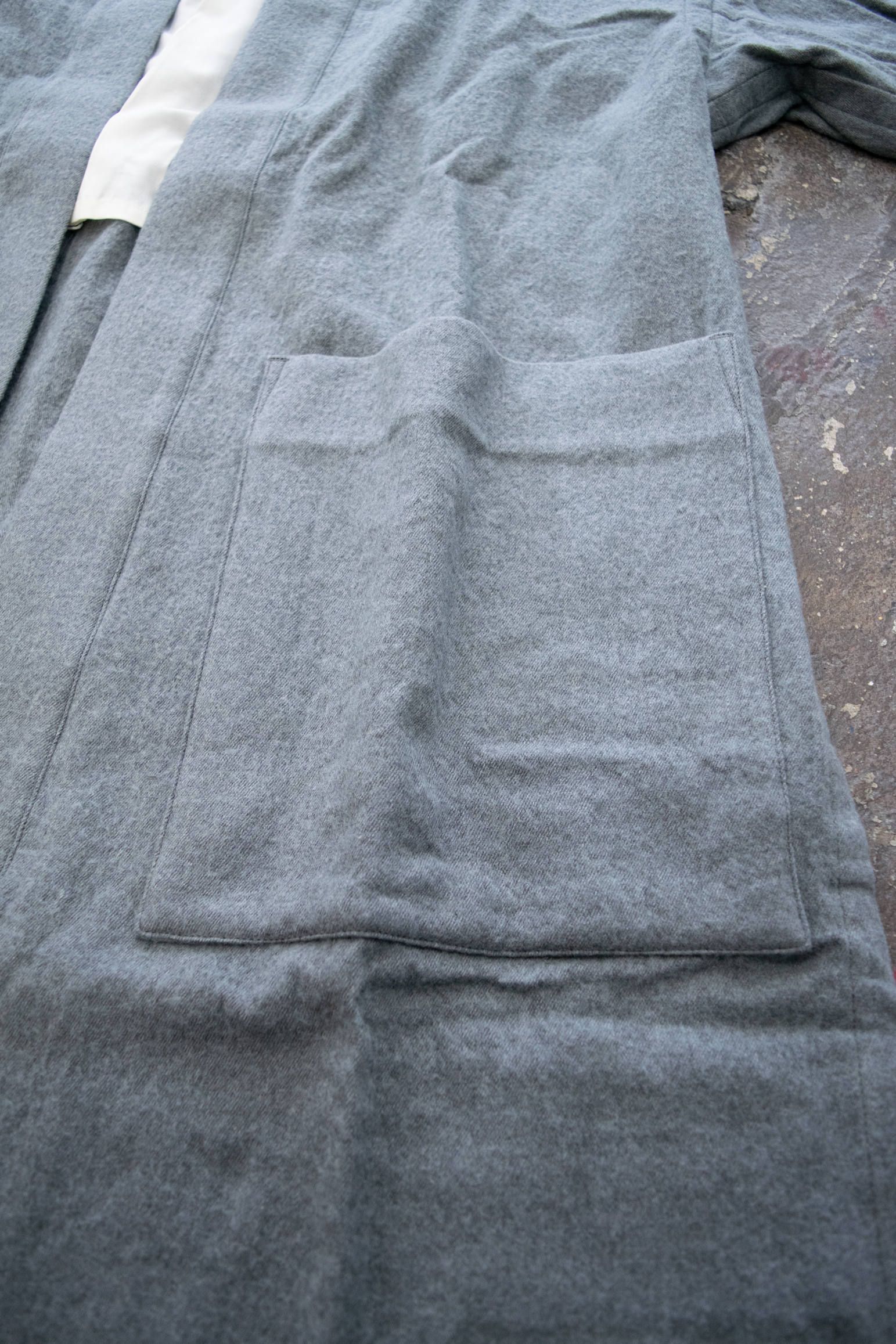 【ラスト1点】Side Slit Haori Coat W/C/サイドスリット羽織コートウール×綿(GRAY)