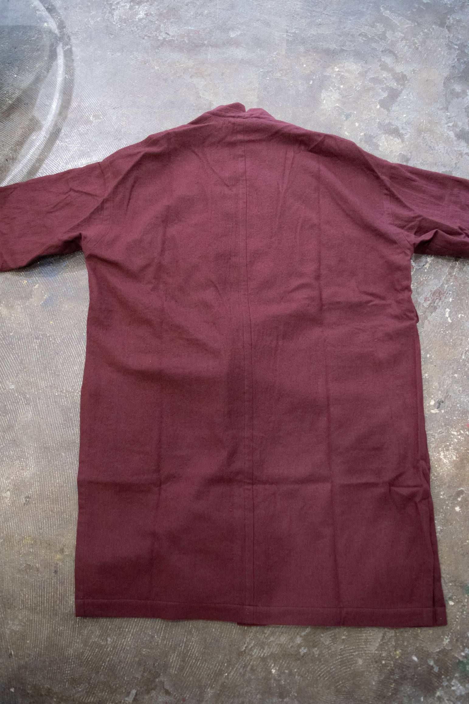 【ラスト1点】Side Slit Haori Coat W/C/サイドスリット羽織コートウール×綿(MAROON)