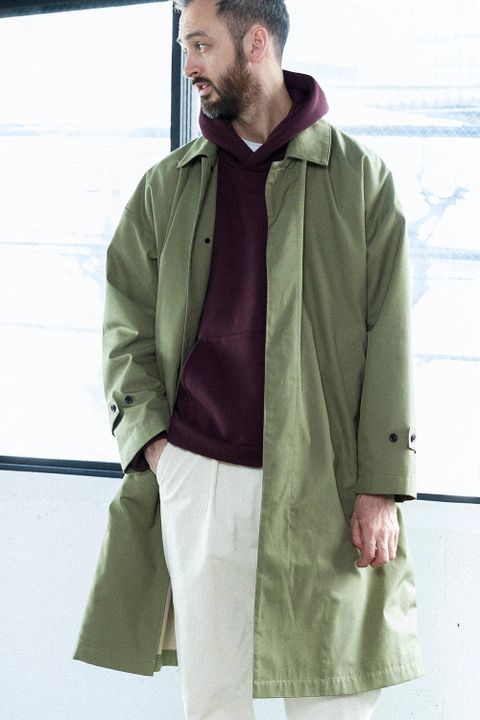 【ラスト1点】撥水バーバリーステンカラーコート(OLIVE)