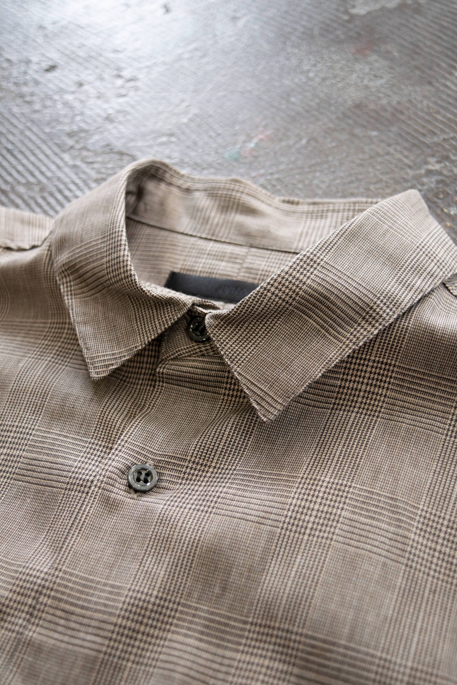 【ラスト1点】【19AW】Over Shirt(CEHCK)/オーバーサイズグレンチェックシャツ(BEIGE)