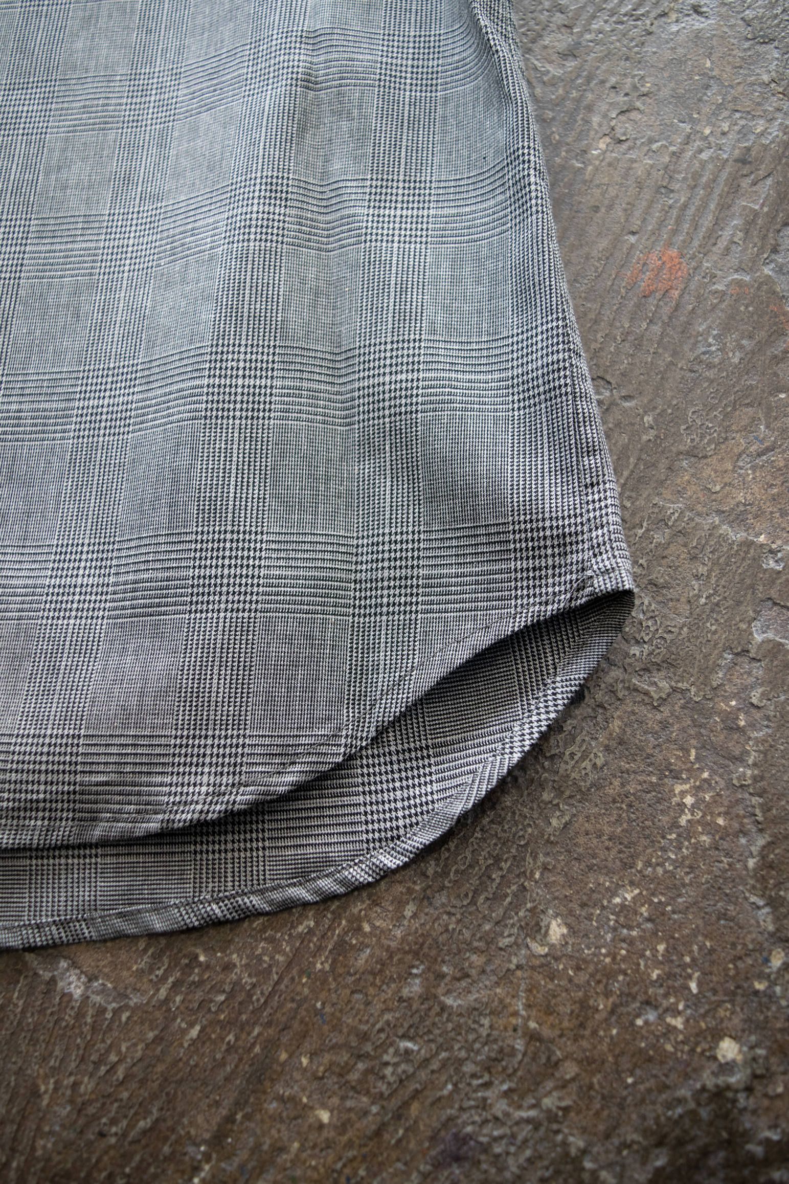 【ラスト1点】【19AW】Over Shirt(CEHCK)/オーバーサイズグレンチェックシャツ(GRAY)