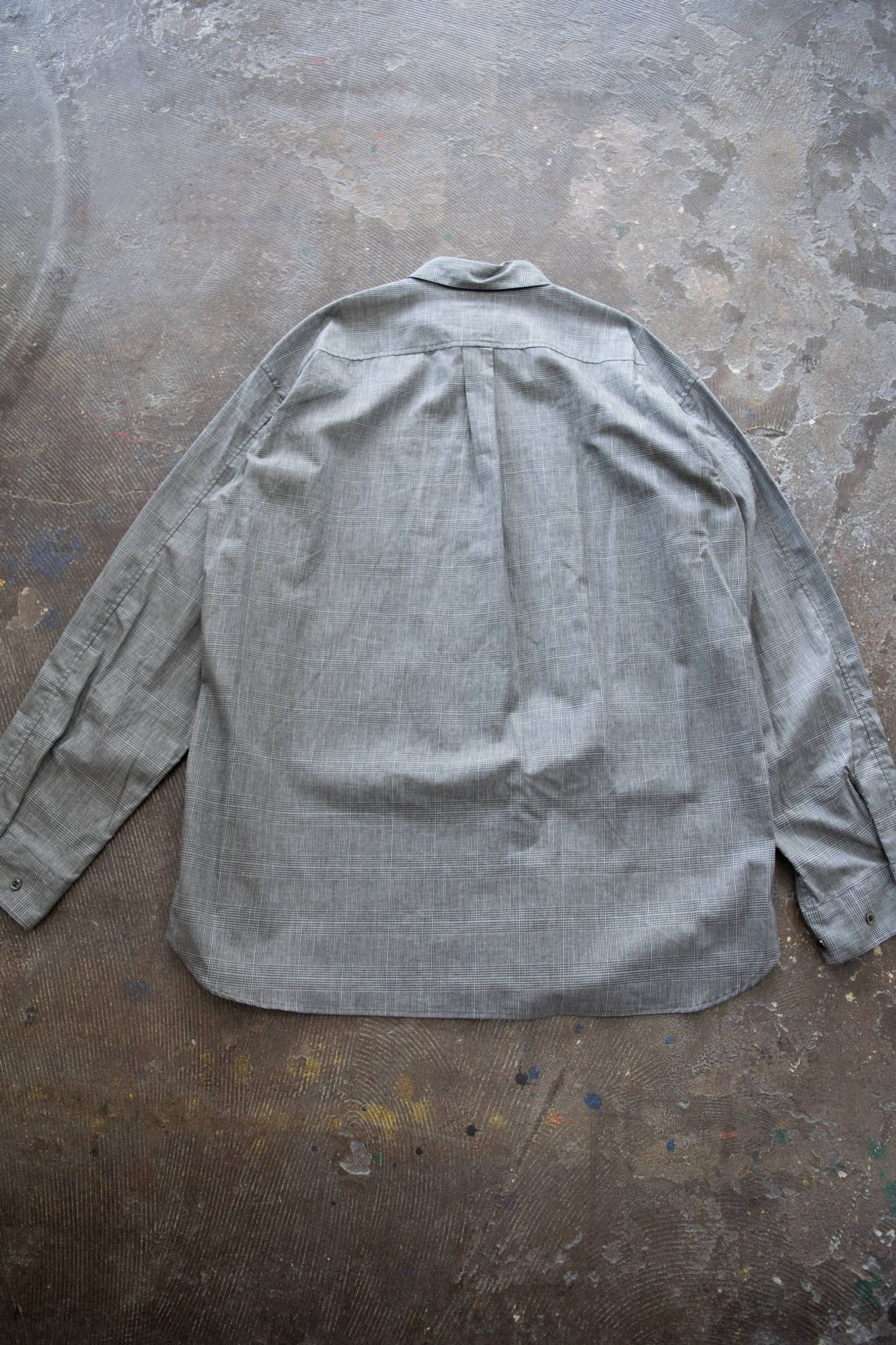 【ラスト1点】【19AW】Over Shirt(CEHCK)/オーバーサイズグレンチェックシャツ(GRAY)