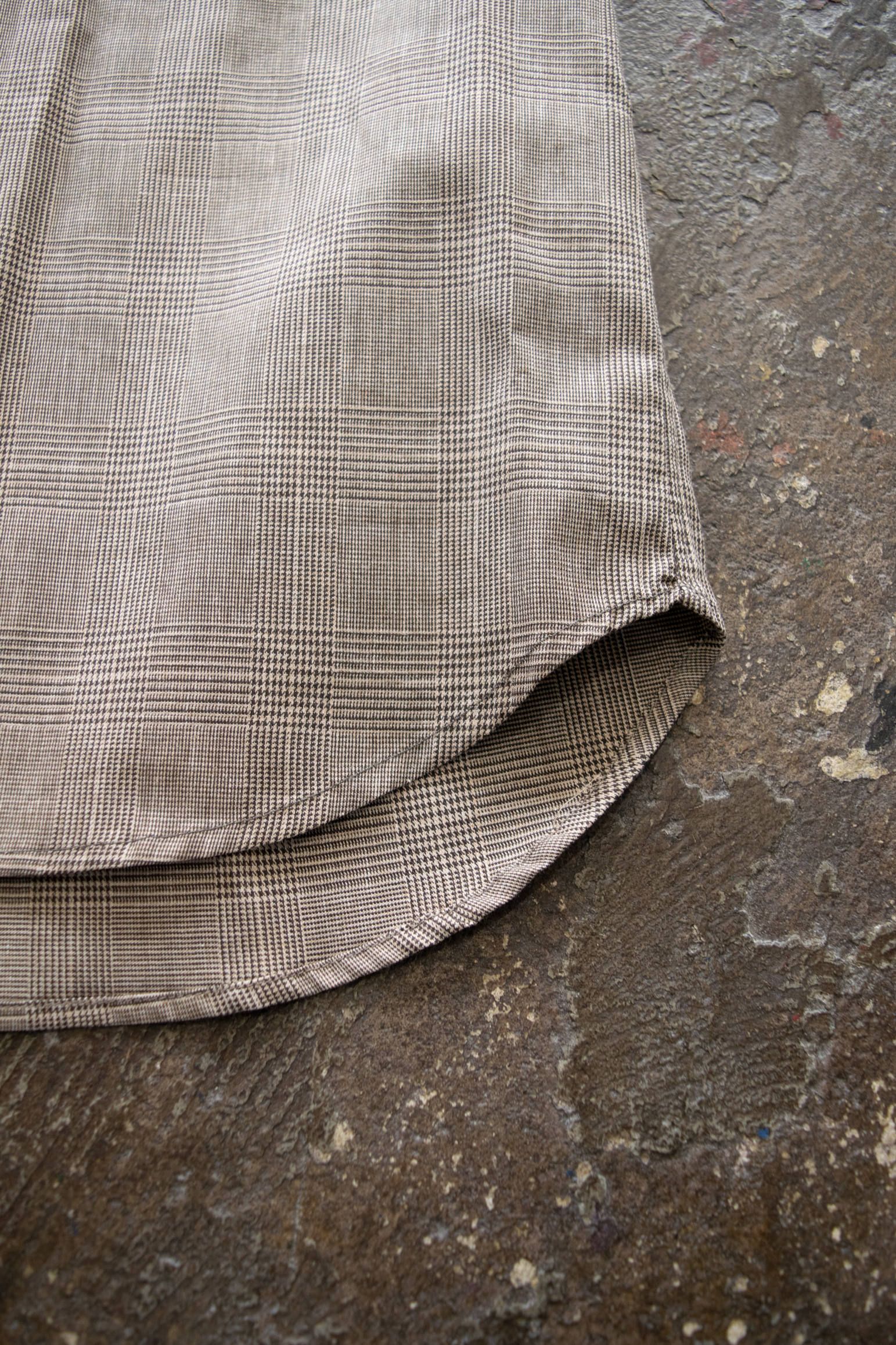【ラスト1点】【19AW】Over Shirt(CEHCK)/オーバーサイズグレンチェックシャツ(BEIGE)