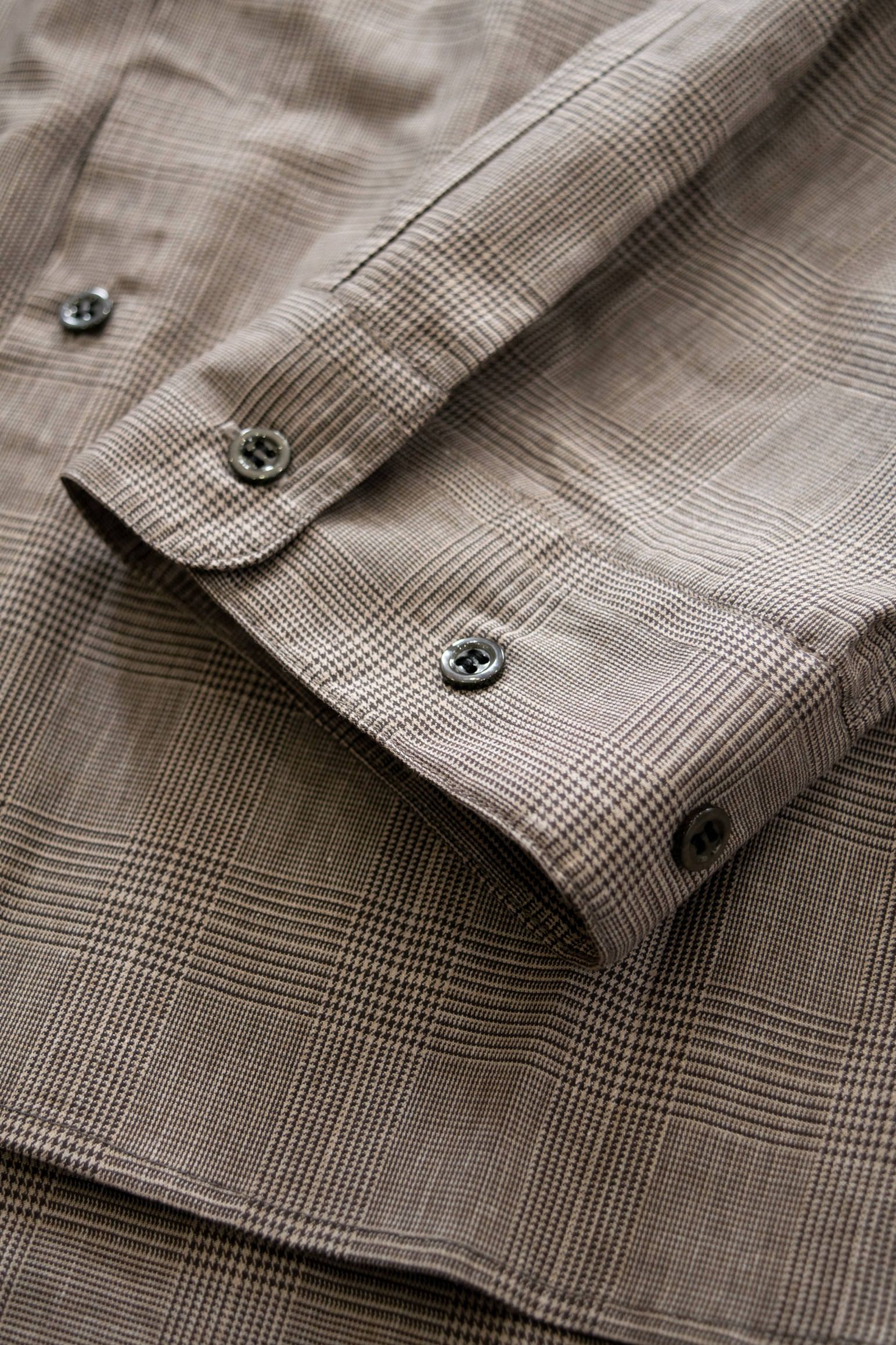 【ラスト1点】【19AW】Over Shirt(CEHCK)/オーバーサイズグレンチェックシャツ(BEIGE)