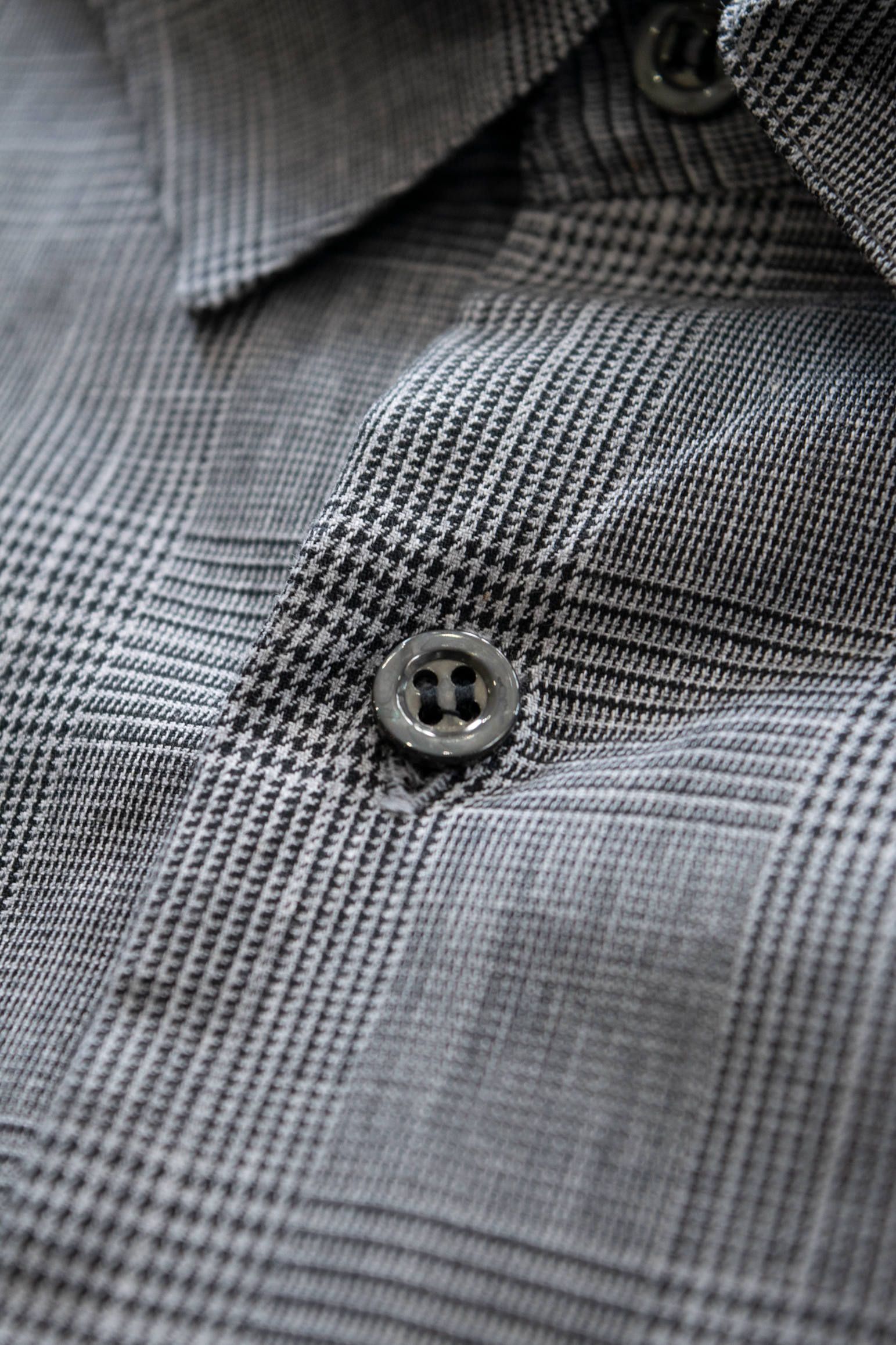 【ラスト1点】【19AW】Over Shirt(CEHCK)/オーバーサイズグレンチェックシャツ(GRAY)