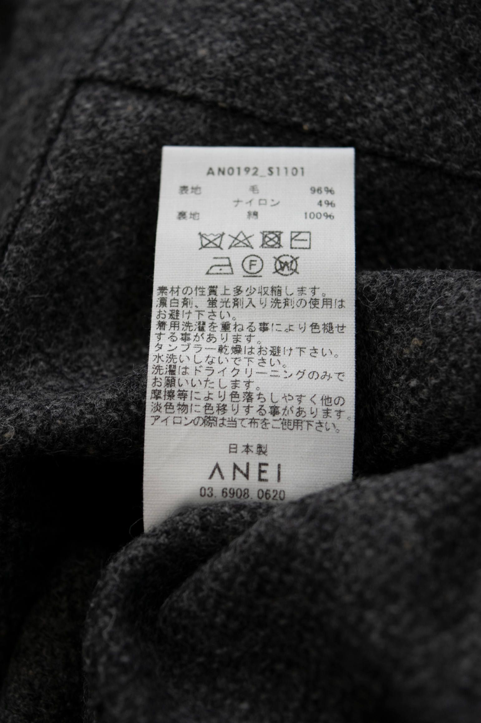 【ラスト1点】ACTIVE SIDE SLIT SHIRT WOOL/ウール地ワイドシルエットシャツ(MIX CHARCOAL)