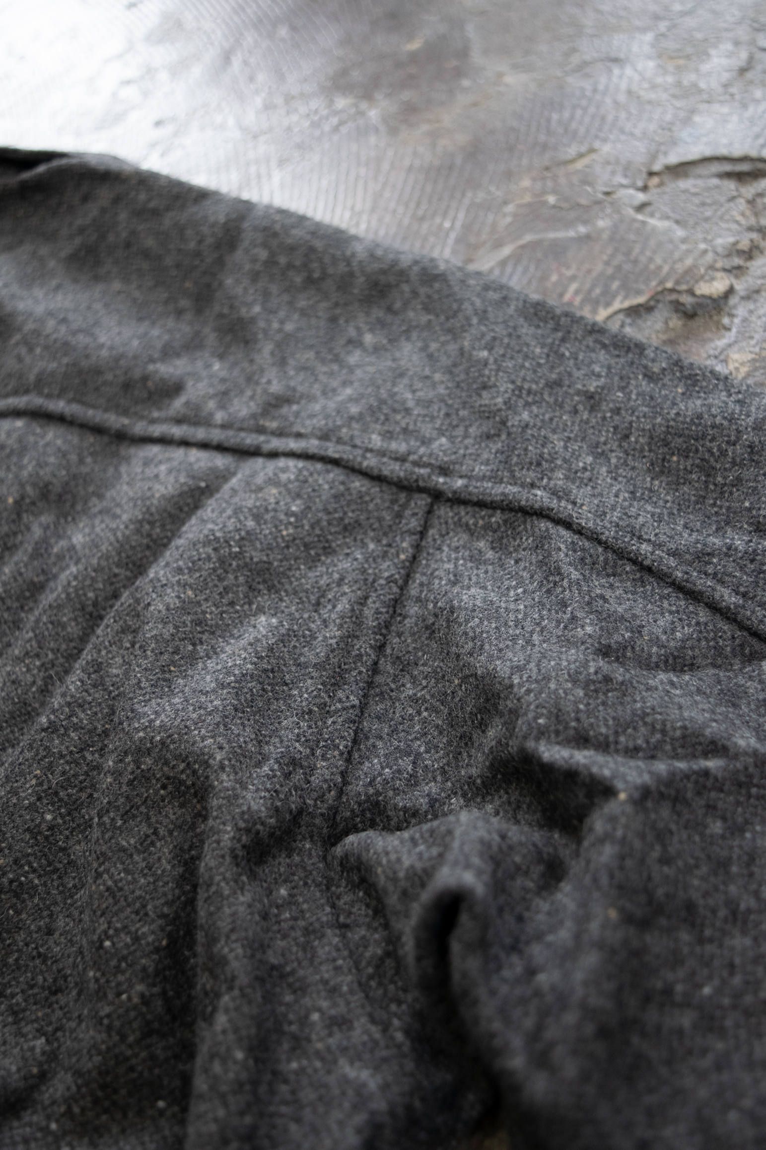 【ラスト1点】ACTIVE SIDE SLIT SHIRT WOOL/ウール地ワイドシルエットシャツ(MIX CHARCOAL)