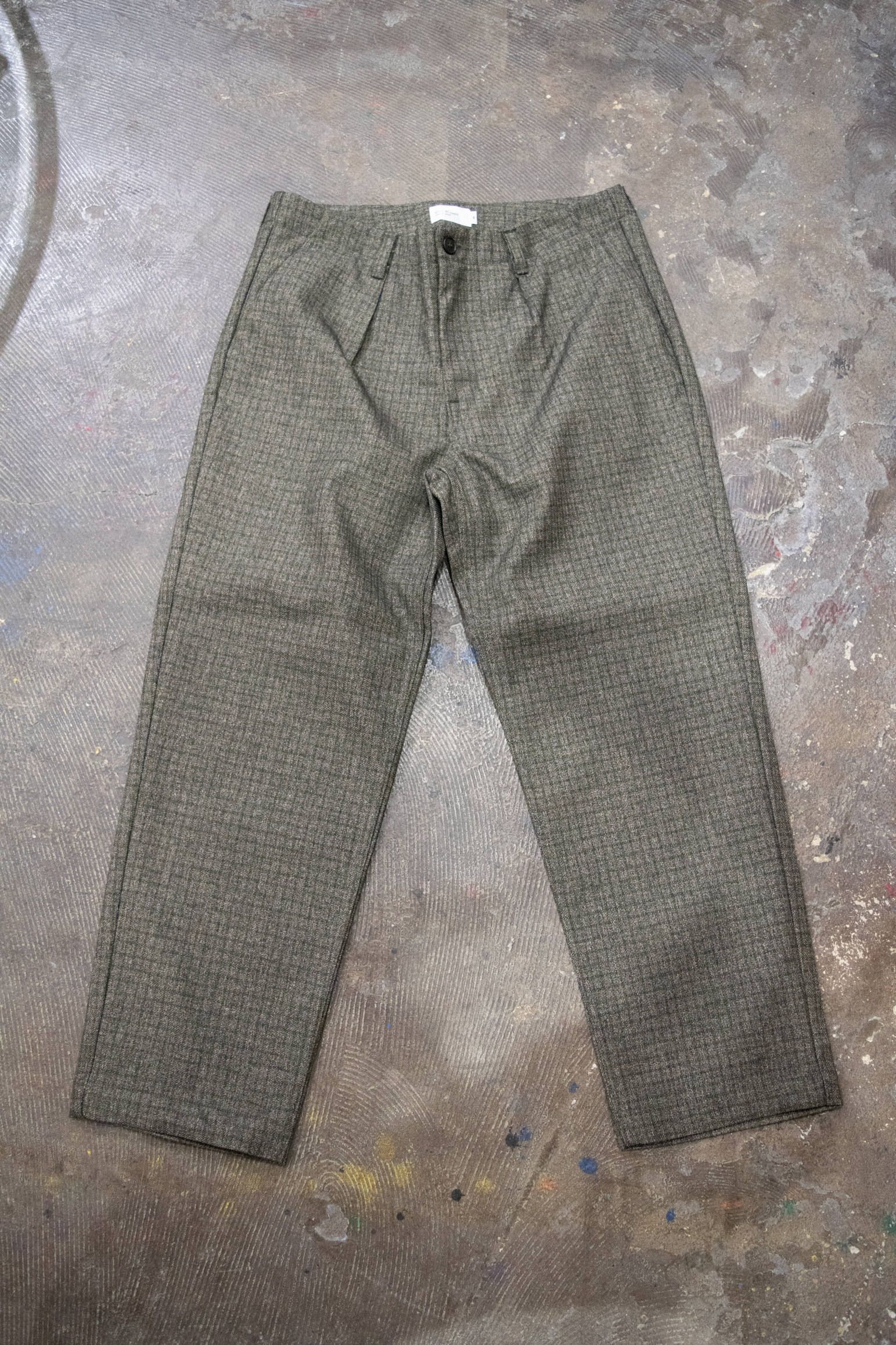 【ラスト1点】【19AW】ウールライクテーパードパンツ(OLIVE CHECK)