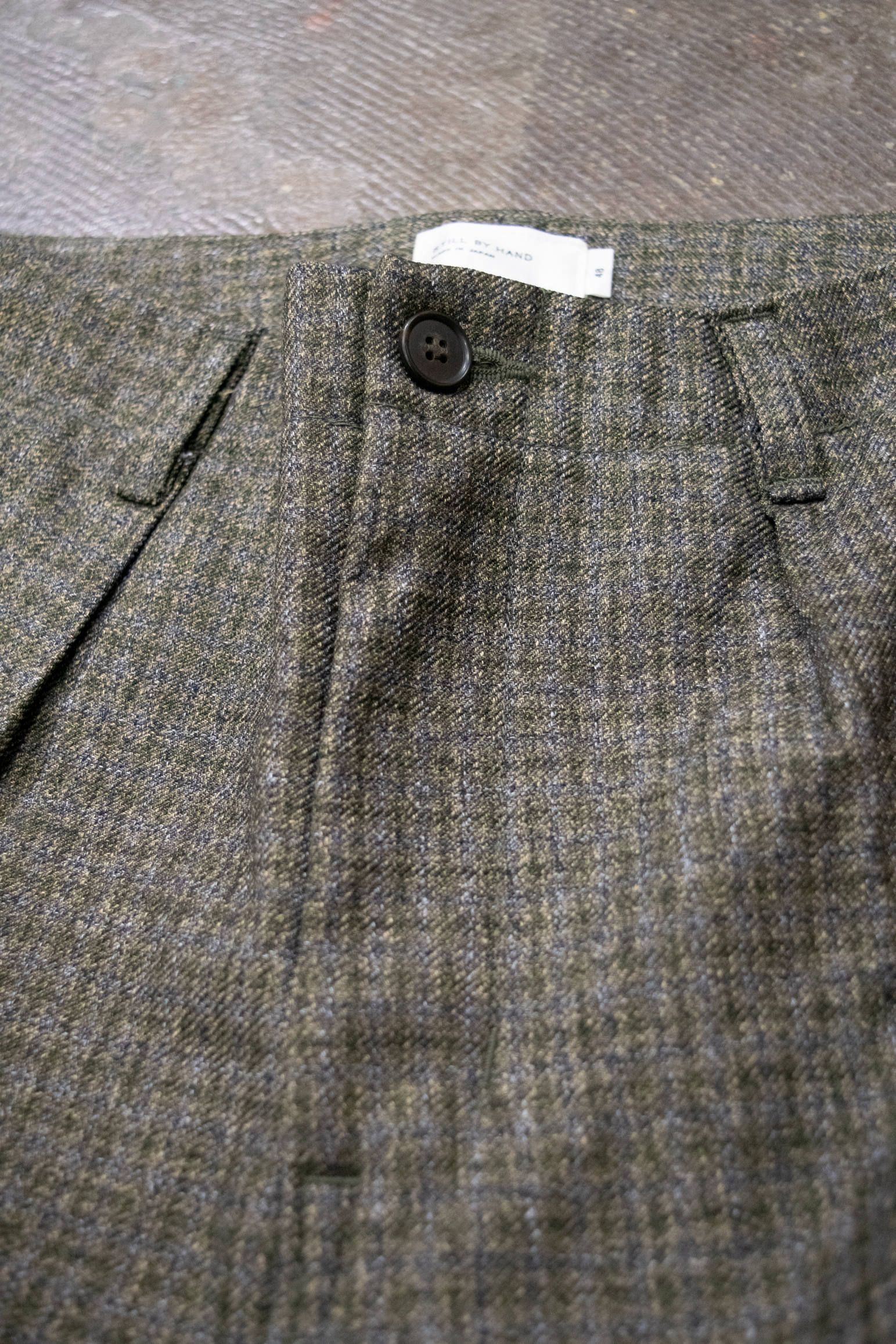 【ラスト1点】【19AW】ウールライクテーパードパンツ(OLIVE CHECK)