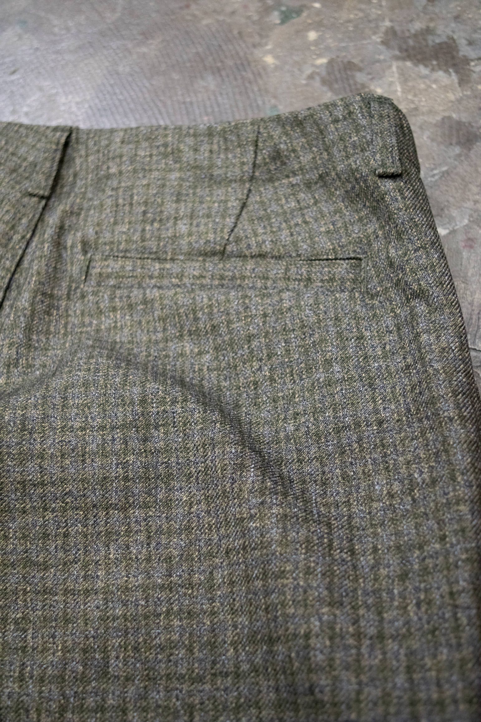 【ラスト1点】【19AW】ウールライクテーパードパンツ(OLIVE CHECK)