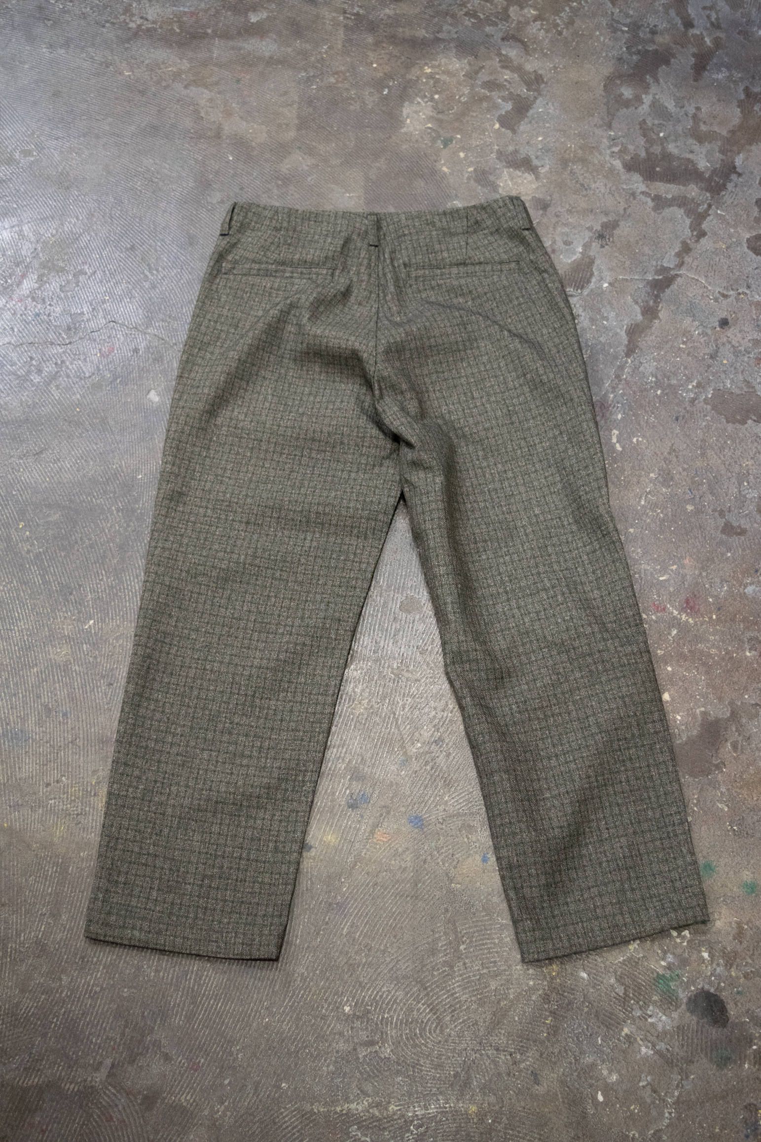 【ラスト1点】【19AW】ウールライクテーパードパンツ(OLIVE CHECK)