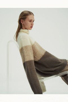 【ラスト1点】【19AW】Mohair Gradation Knit/モヘアグラデーションニット(BEIGE)