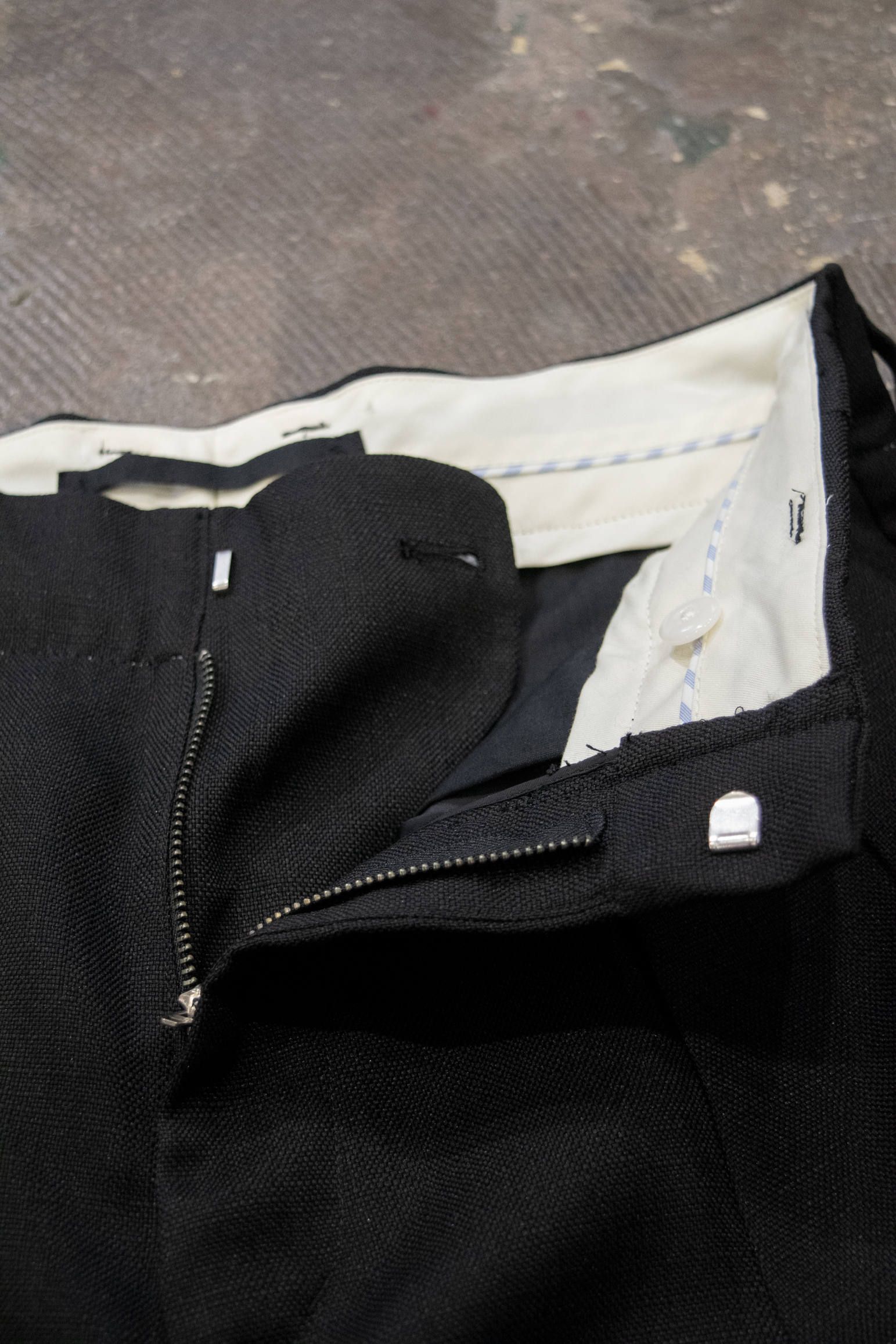 【ラスト1点】Polyester Basket Double Tuck Pants(BLACK)
