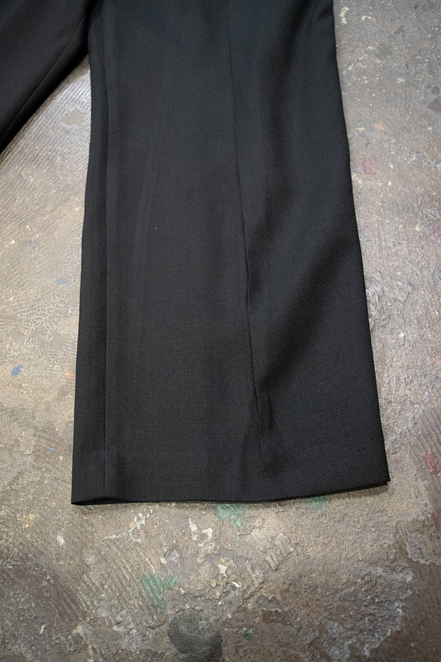 【ラスト1点】Polyester Basket Double Tuck Pants(BLACK)