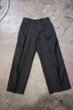 【ラスト1点】Polyester Basket Double Tuck Pants(BLACK)