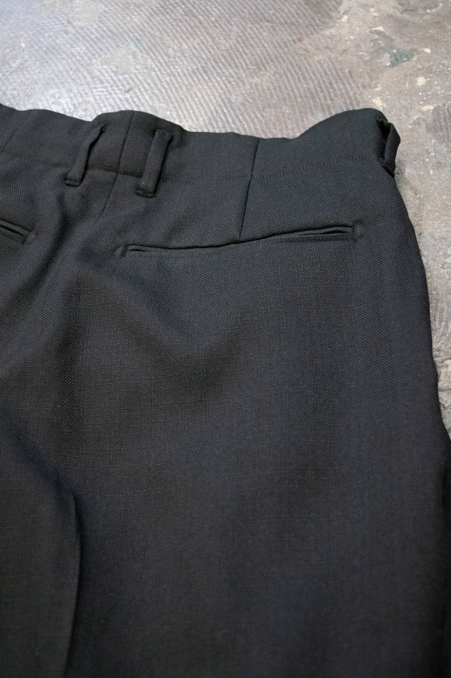 【ラスト1点】Polyester Basket Double Tuck Pants(BLACK)