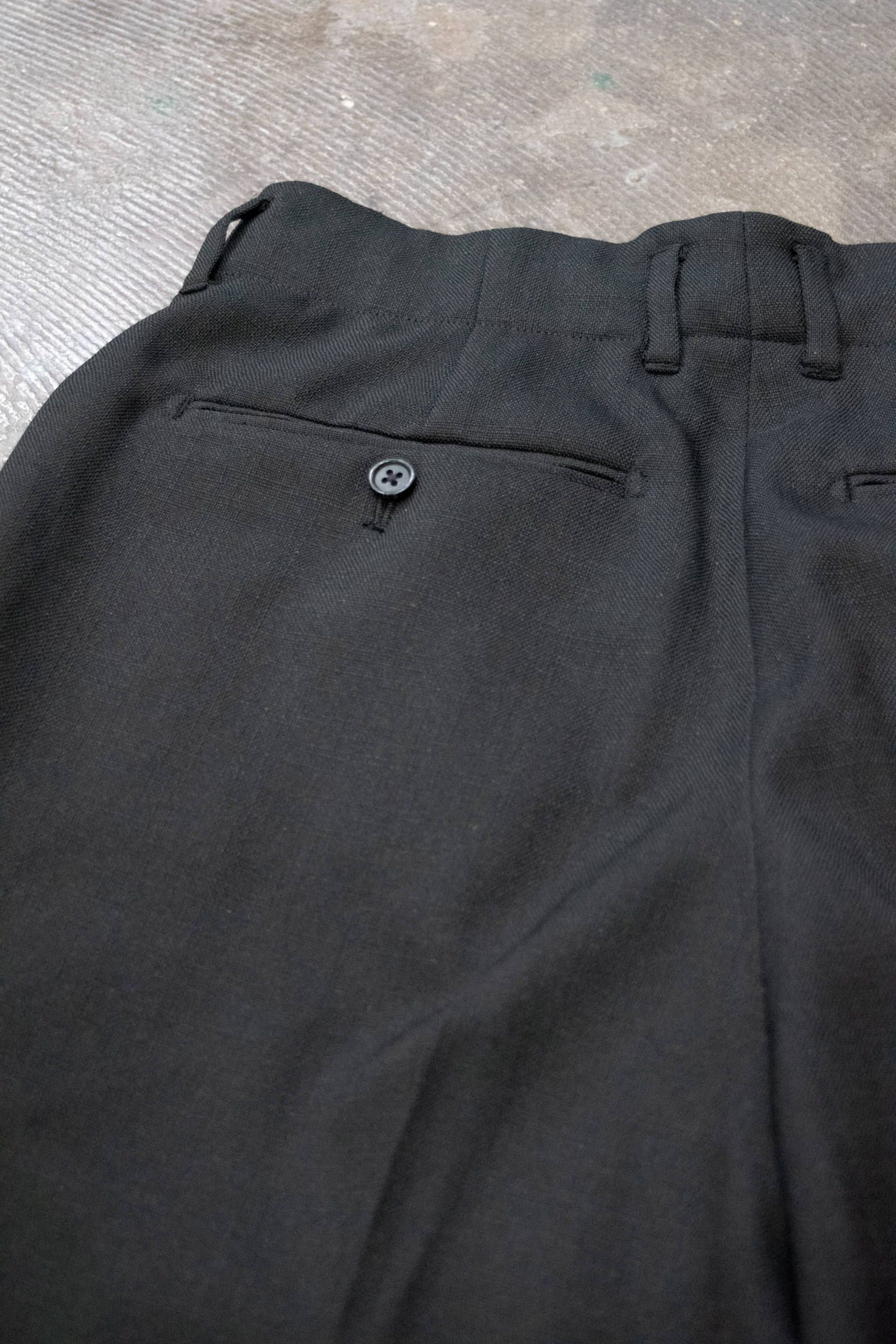 【ラスト1点】Polyester Basket Double Tuck Pants(BLACK)