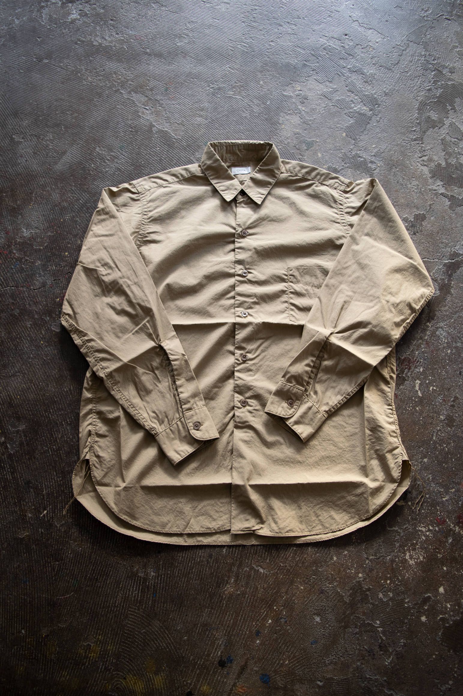 商品情報変更致しますCIOTA TYPEWRITER SHIRTS BEIGE 6 COTTON 