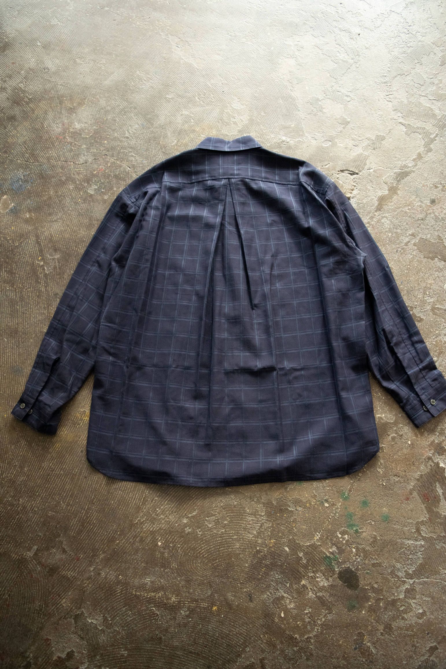 【ラスト1点】【20SS】Shadow Check Over Shirt/シャドウチェックオーバーサイズシャツ(NAVY)