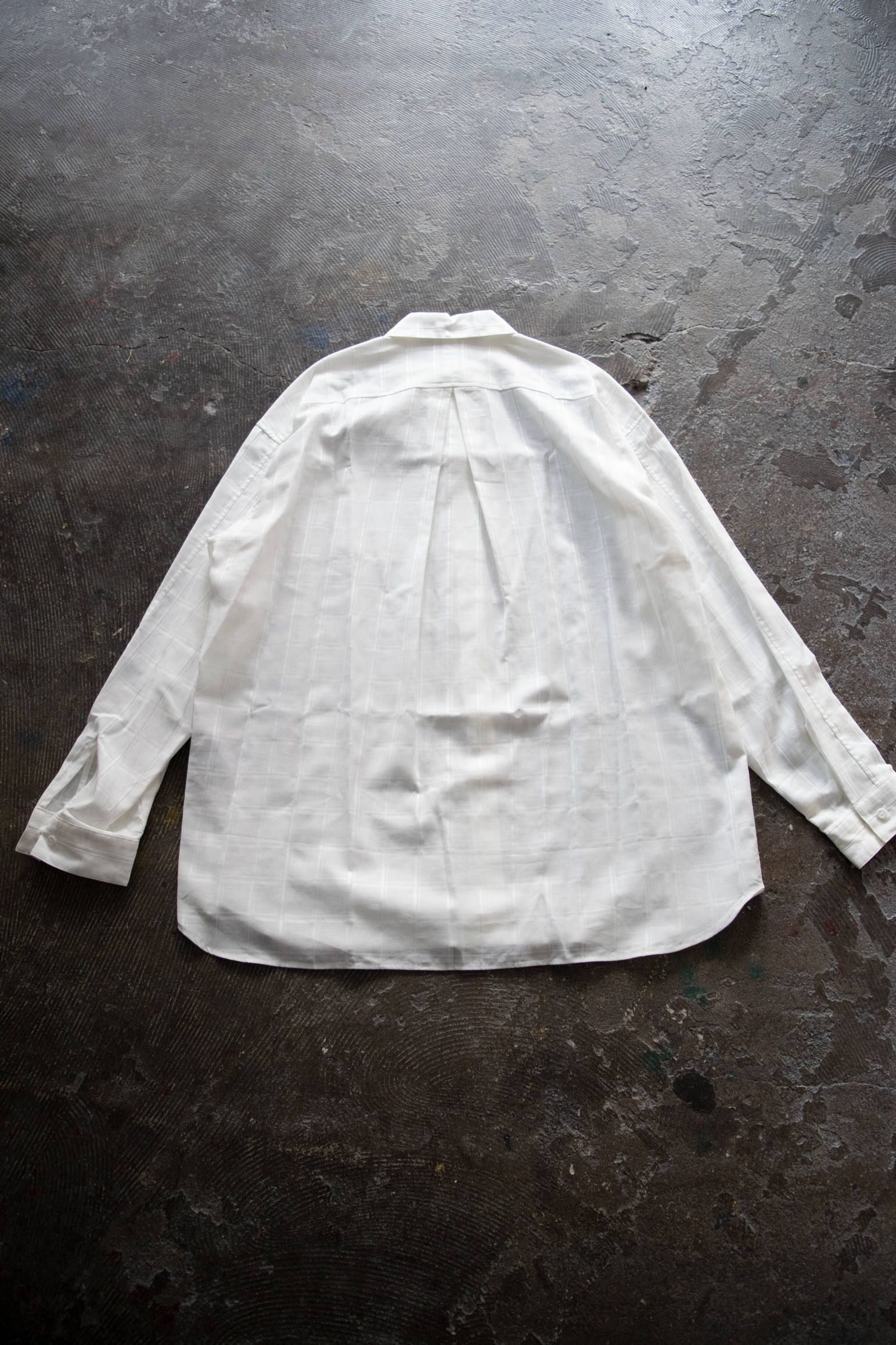 【ラスト1点】Shadow Check Over Shirt/シャドウチェックオーバーサイズシャツ(WHITE)