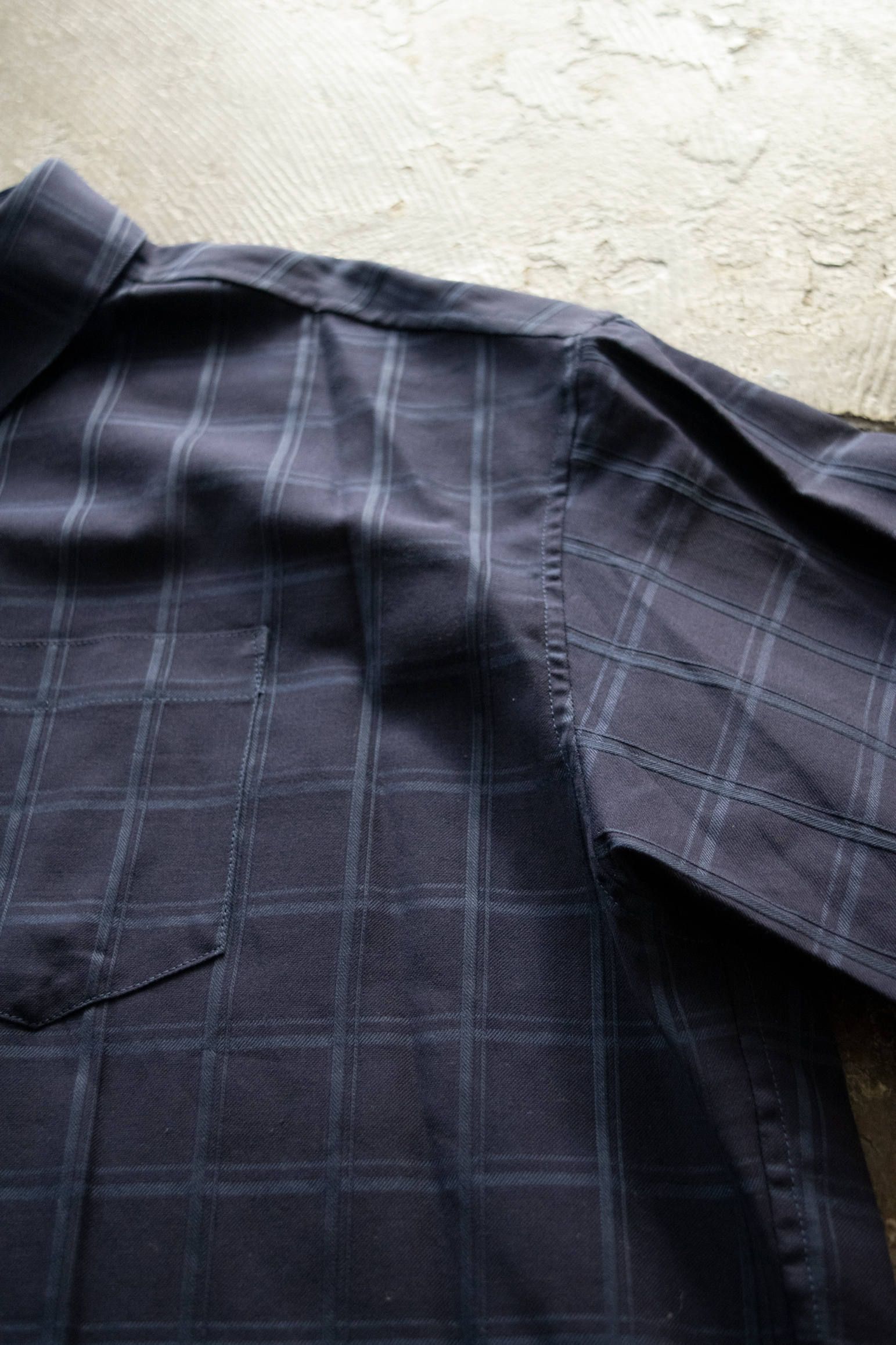 【ラスト1点】【20SS】Shadow Check Over Shirt/シャドウチェックオーバーサイズシャツ(NAVY)