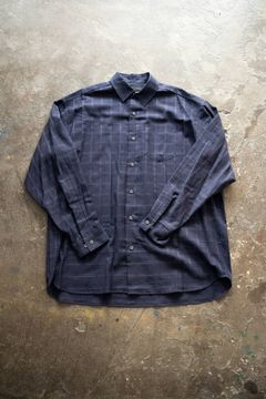 【ラスト1点】【20SS】Shadow Check Over Shirt/シャドウチェックオーバーサイズシャツ(NAVY)