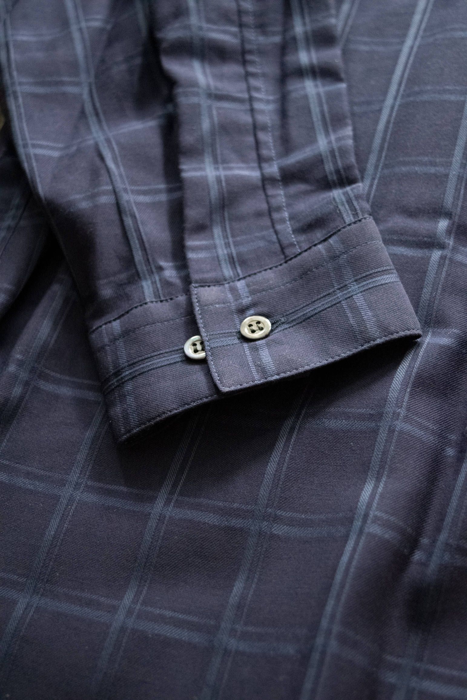 【ラスト1点】【20SS】Shadow Check Over Shirt/シャドウチェックオーバーサイズシャツ(NAVY)