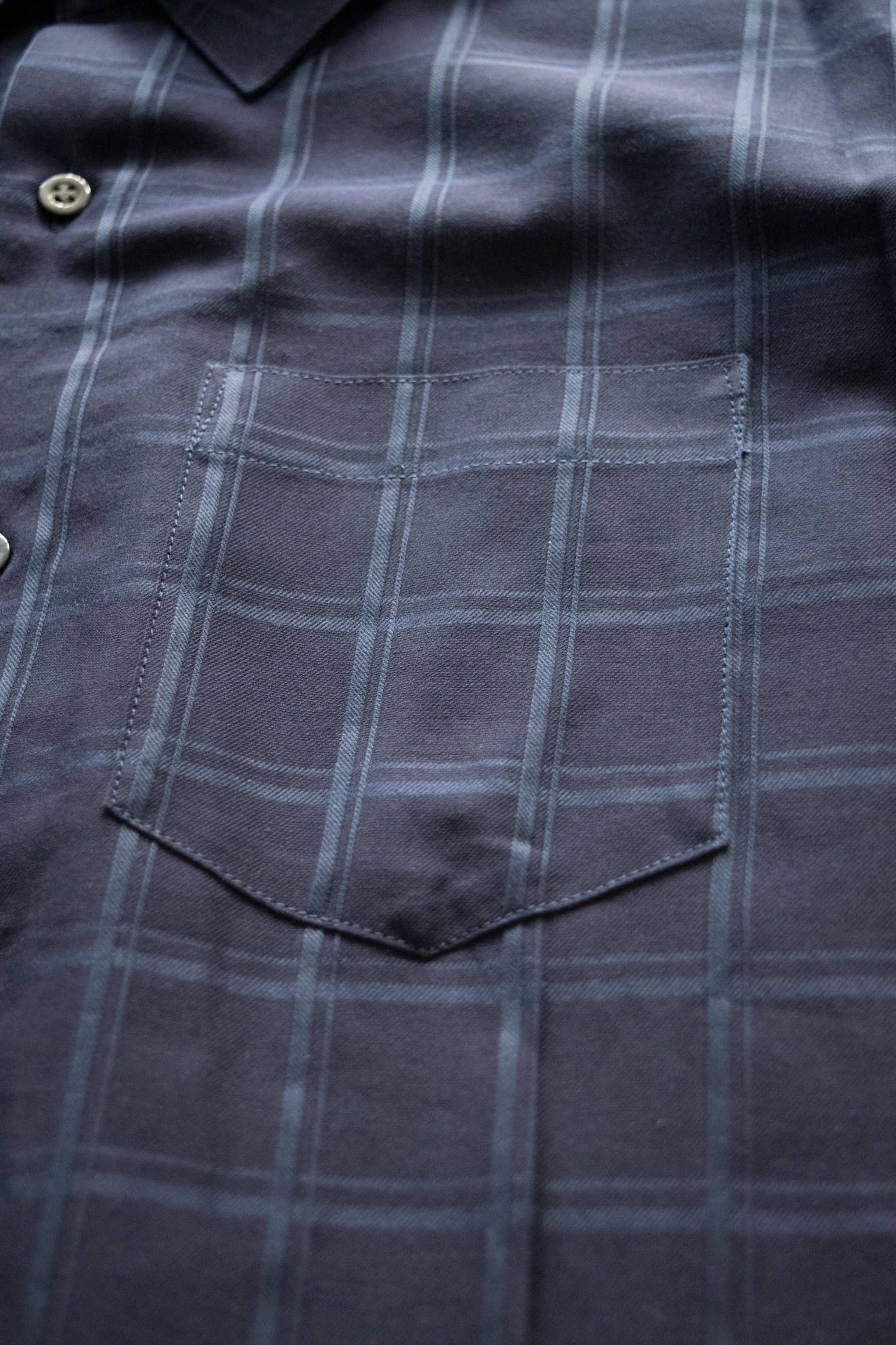 【ラスト1点】【20SS】Shadow Check Over Shirt/シャドウチェックオーバーサイズシャツ(NAVY)