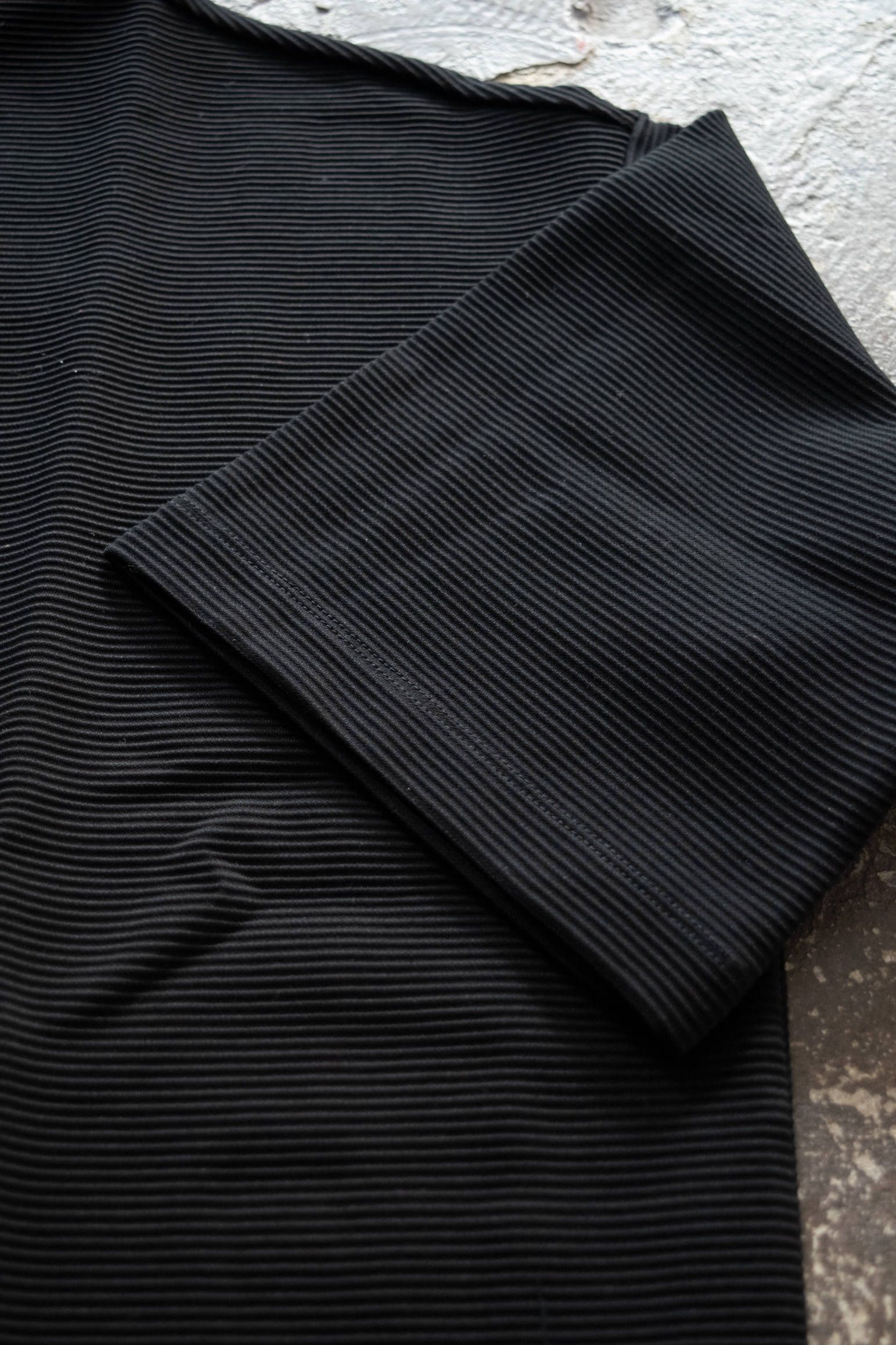 【ラスト1点】【20SS】Ripple Mock Neck/リップルモックネックカットソー(BLACK)