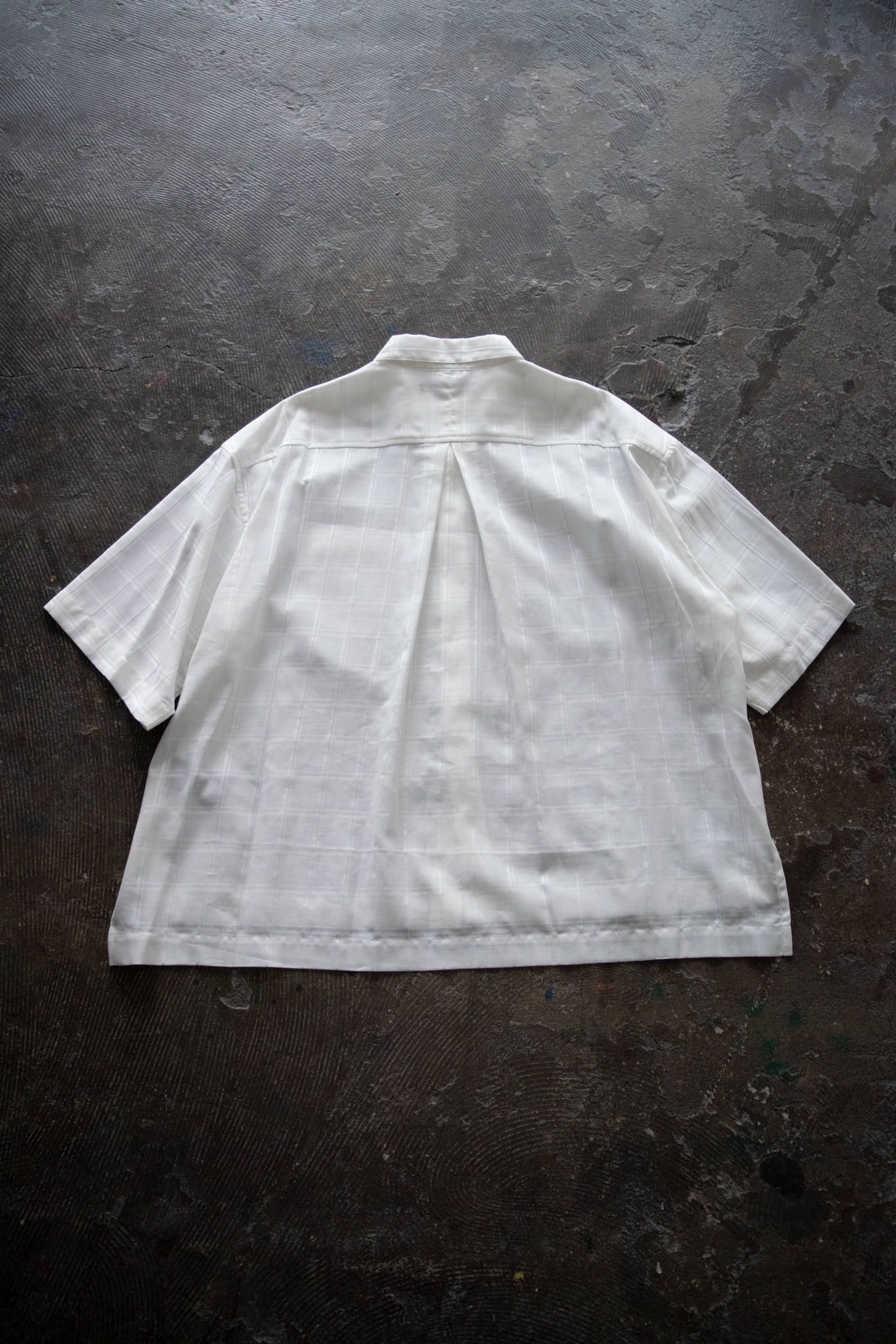 【ラスト1点】【20SS】Shadow Check Crop Shirt/シャドウチェッククロップシャツ(WHITE)