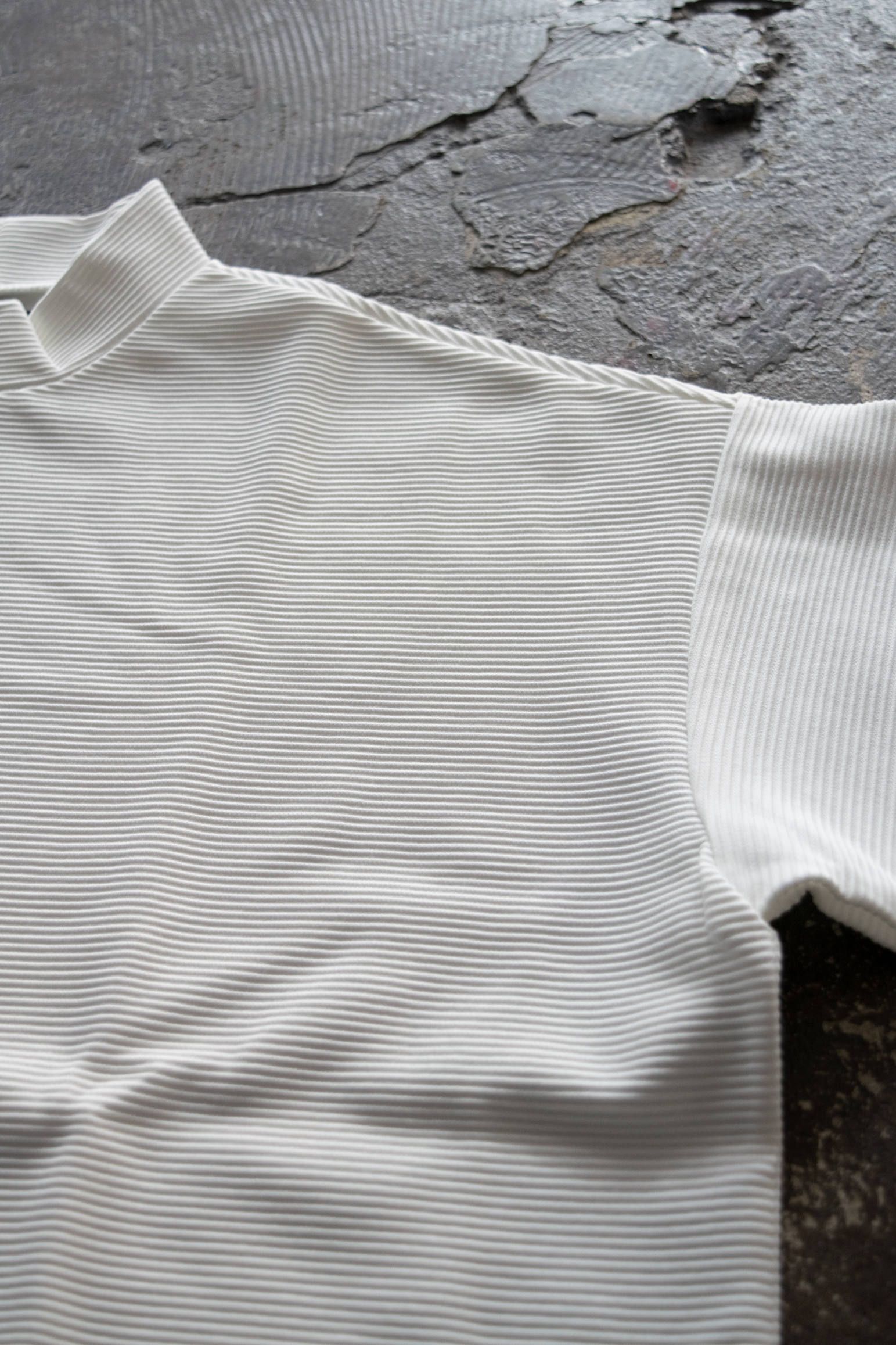 【ラスト1点】【20SS】Ripple Mock Neck/リップルモックネックカットソー(WHITE)