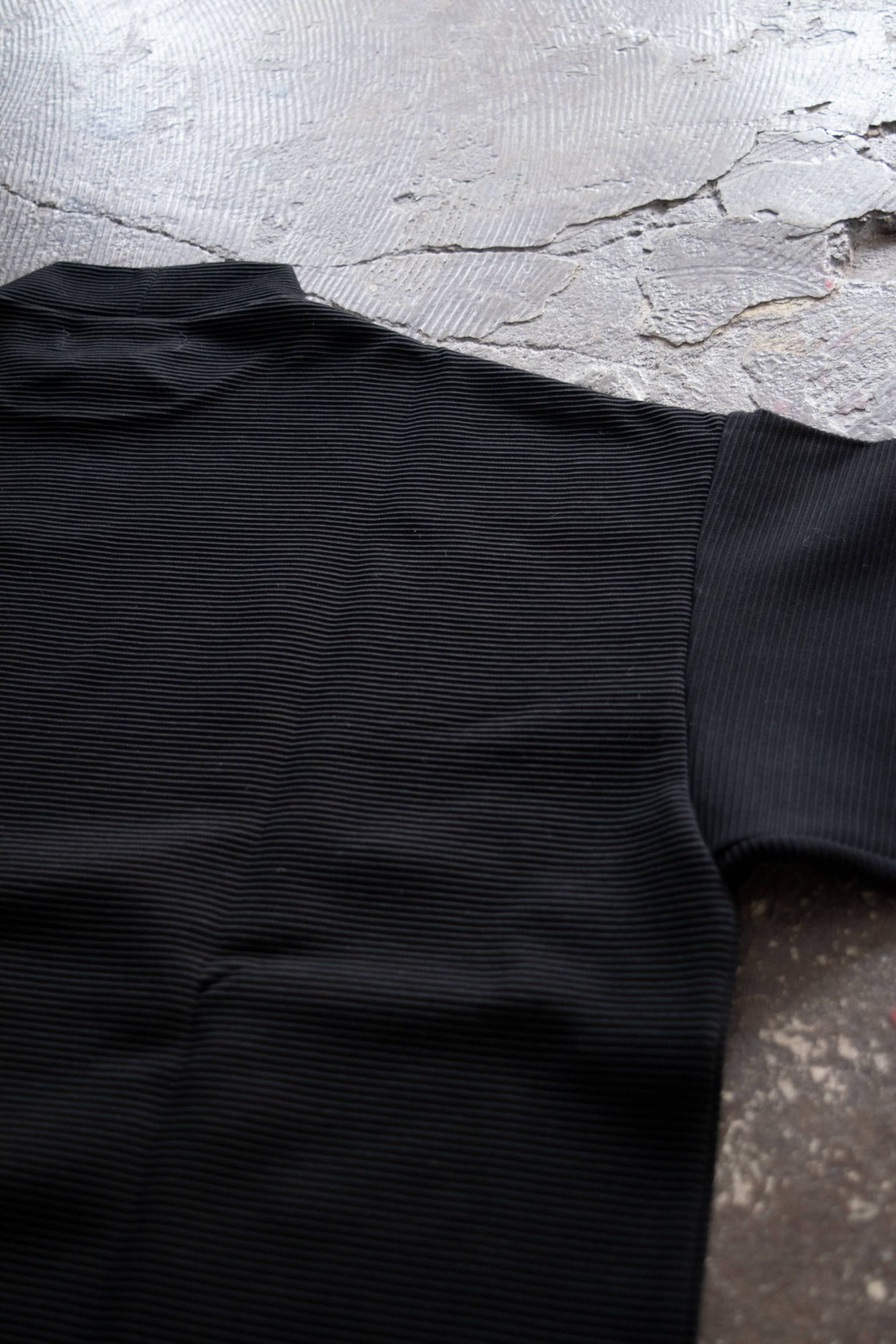 【ラスト1点】【20SS】Ripple Mock Neck/リップルモックネックカットソー(BLACK)