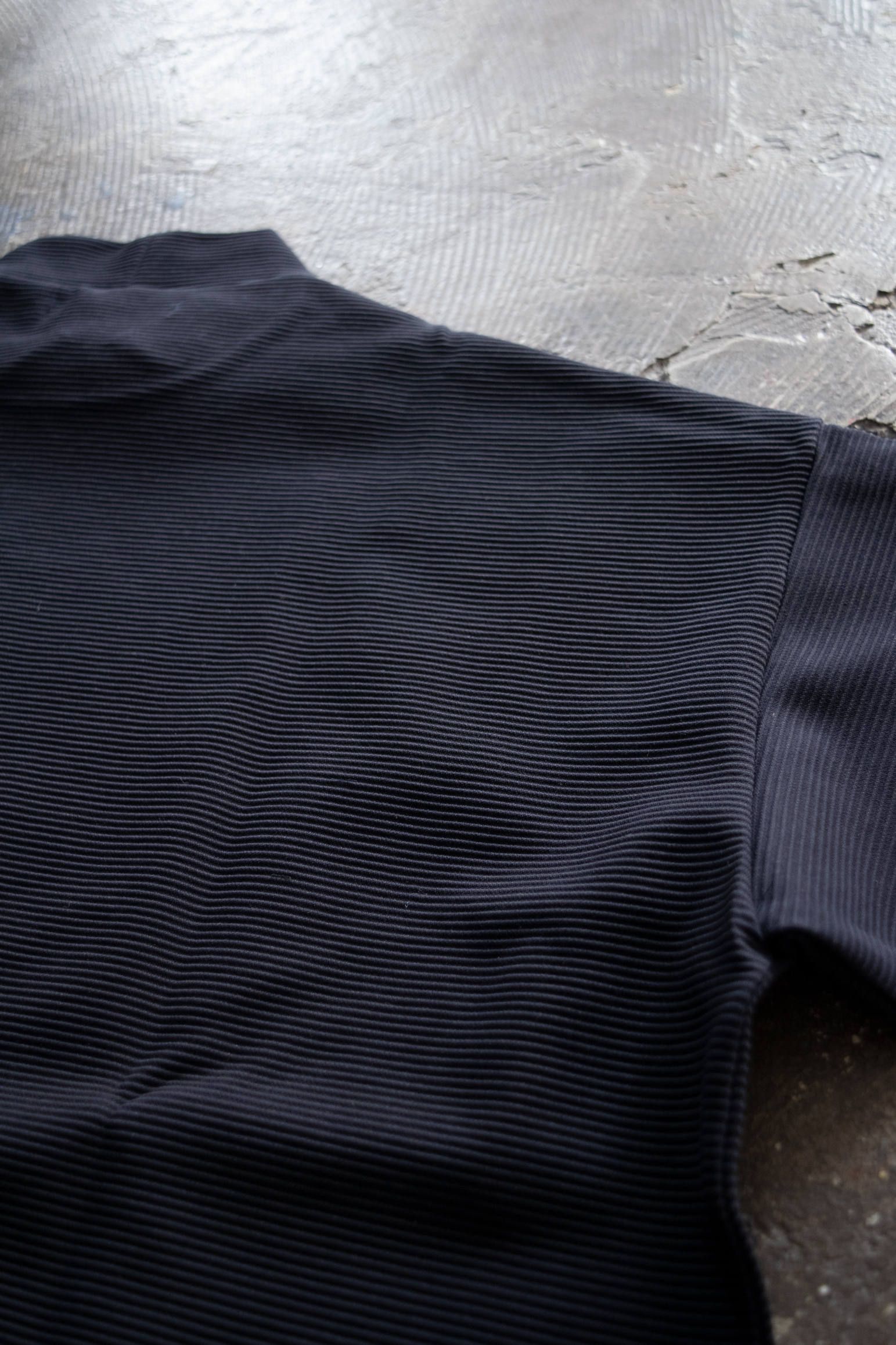 【ラスト1点】【20SS】Ripple Mock Neck/リップルモックネックカットソー(NAVY)