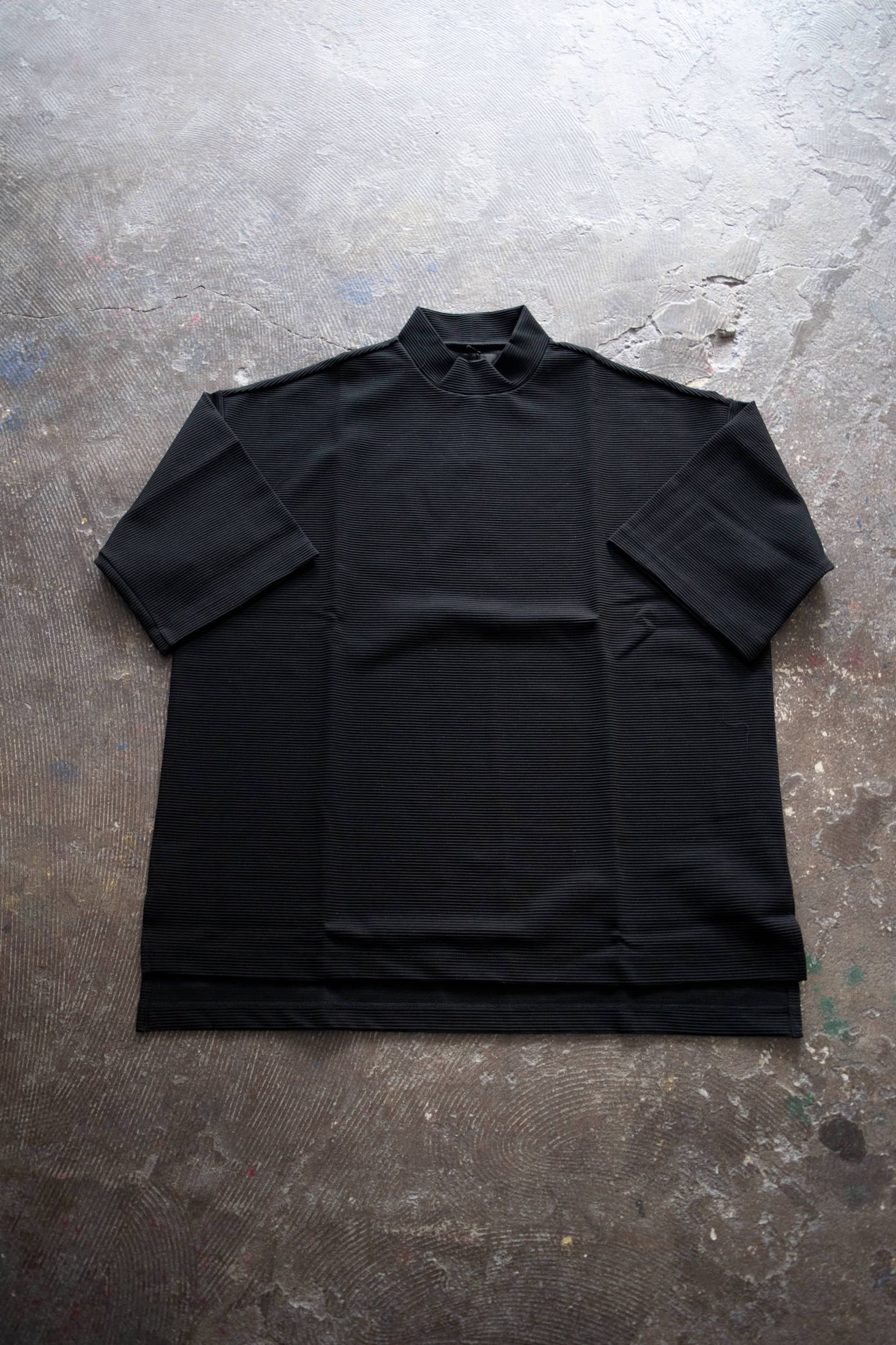 【ラスト1点】【20SS】Ripple Mock Neck/リップルモックネックカットソー(BLACK)