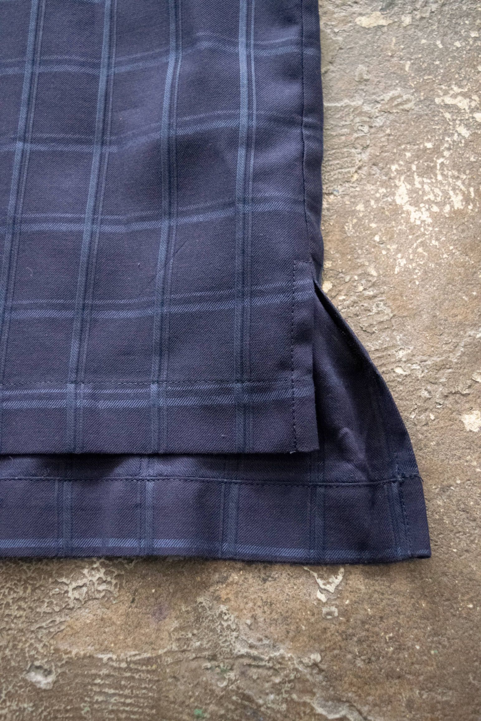 【ラスト1点】【20SS】Shadow Check Crop Shirt/シャドウチェッククロップシャツ(NAVY)