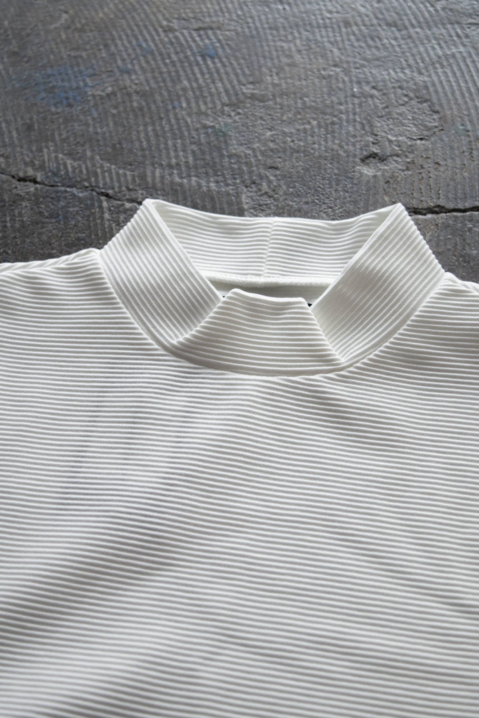 【ラスト1点】【20SS】Ripple Mock Neck/リップルモックネックカットソー(WHITE)