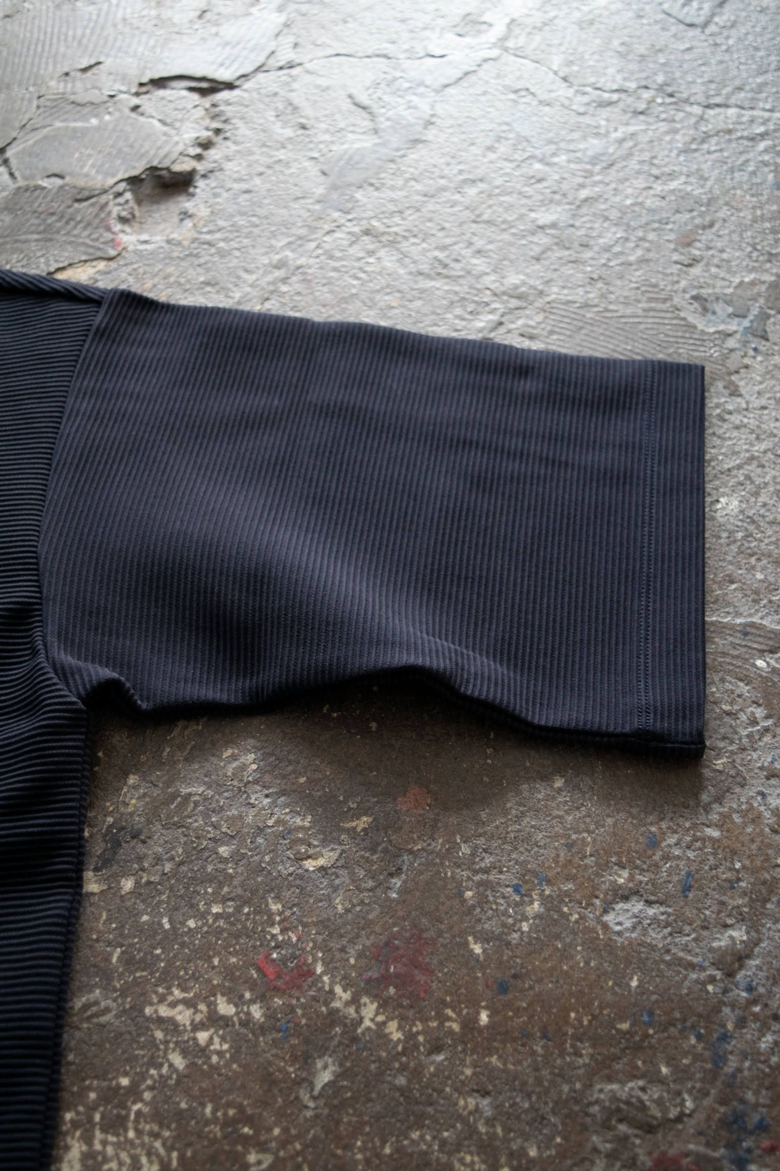 【ラスト1点】【20SS】Ripple Mock Neck/リップルモックネックカットソー(NAVY)