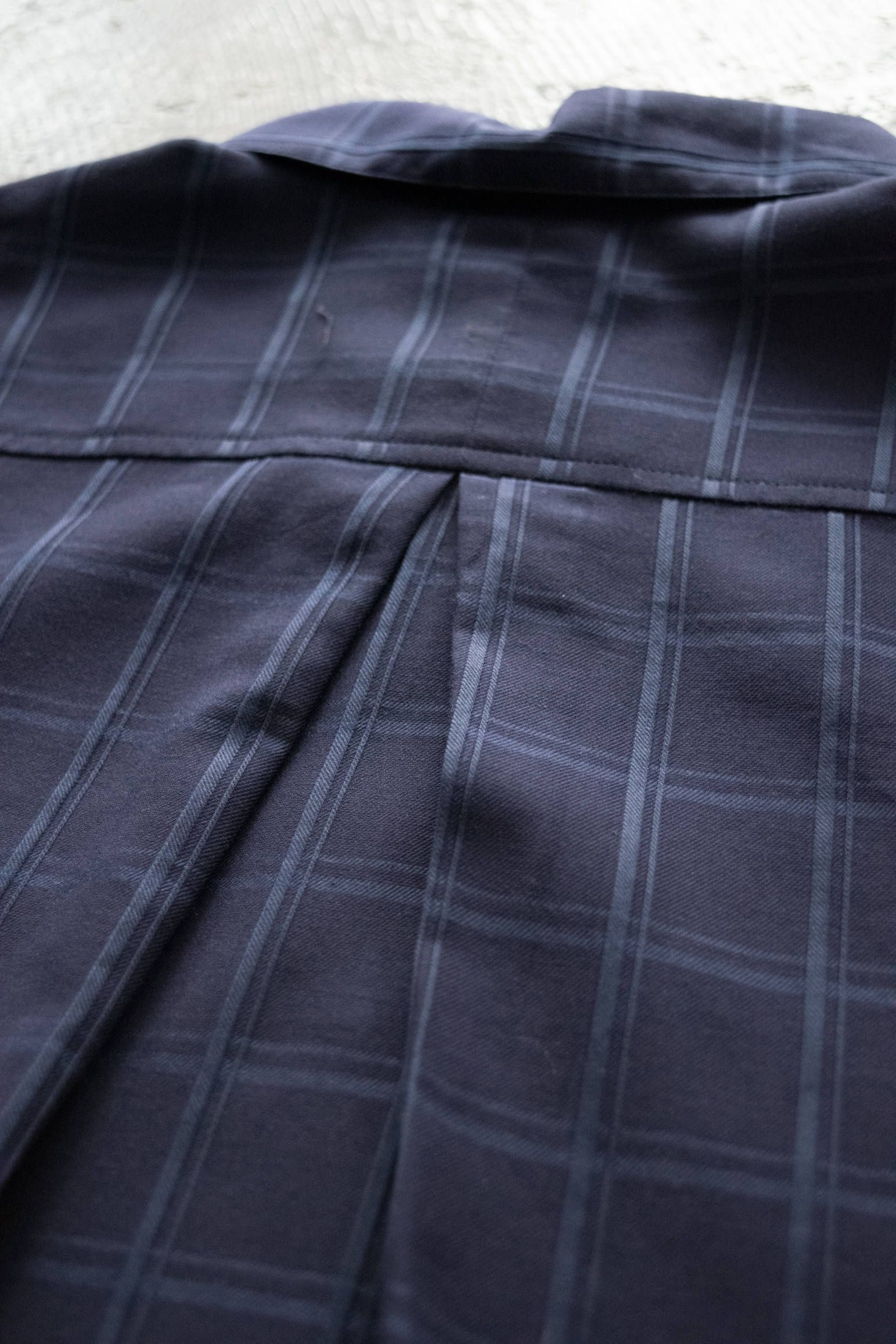 【ラスト1点】【20SS】Shadow Check Crop Shirt/シャドウチェッククロップシャツ(NAVY)