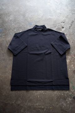 【ラスト1点】【20SS】Ripple Mock Neck/リップルモックネックカットソー(NAVY)