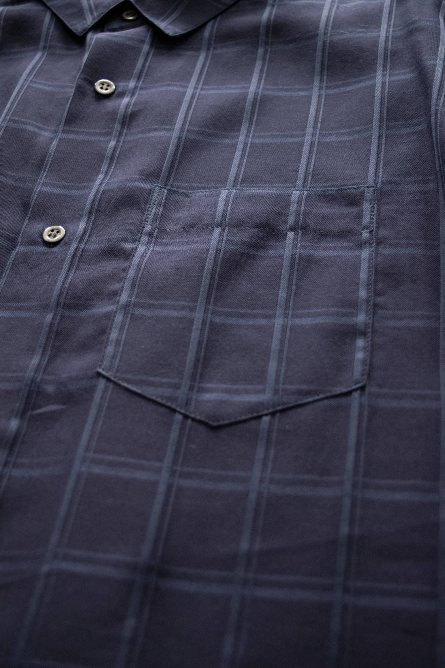 【ラスト1点】【20SS】Shadow Check Crop Shirt/シャドウチェッククロップシャツ(NAVY)