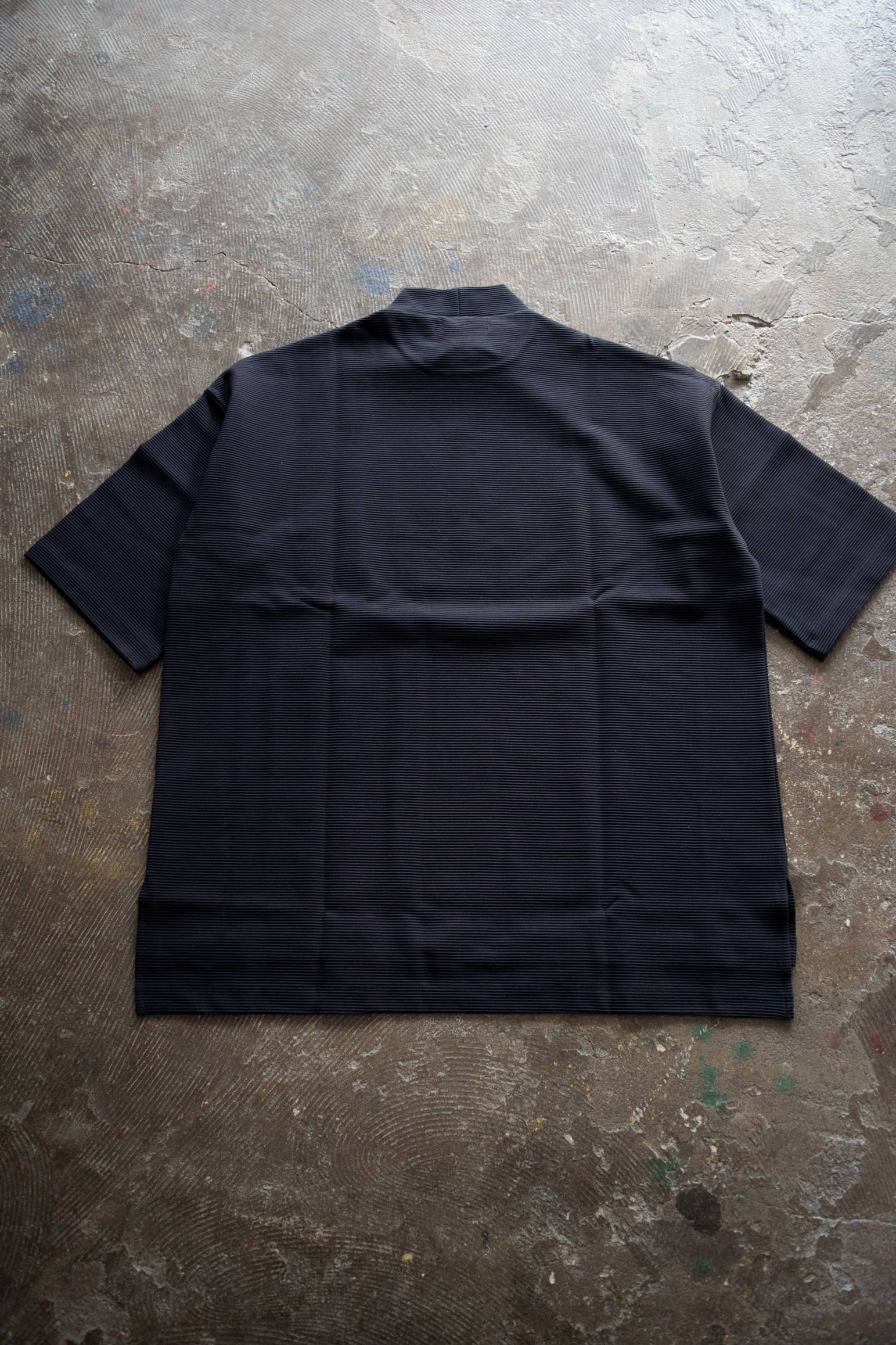【ラスト1点】【20SS】Ripple Mock Neck/リップルモックネックカットソー(NAVY)