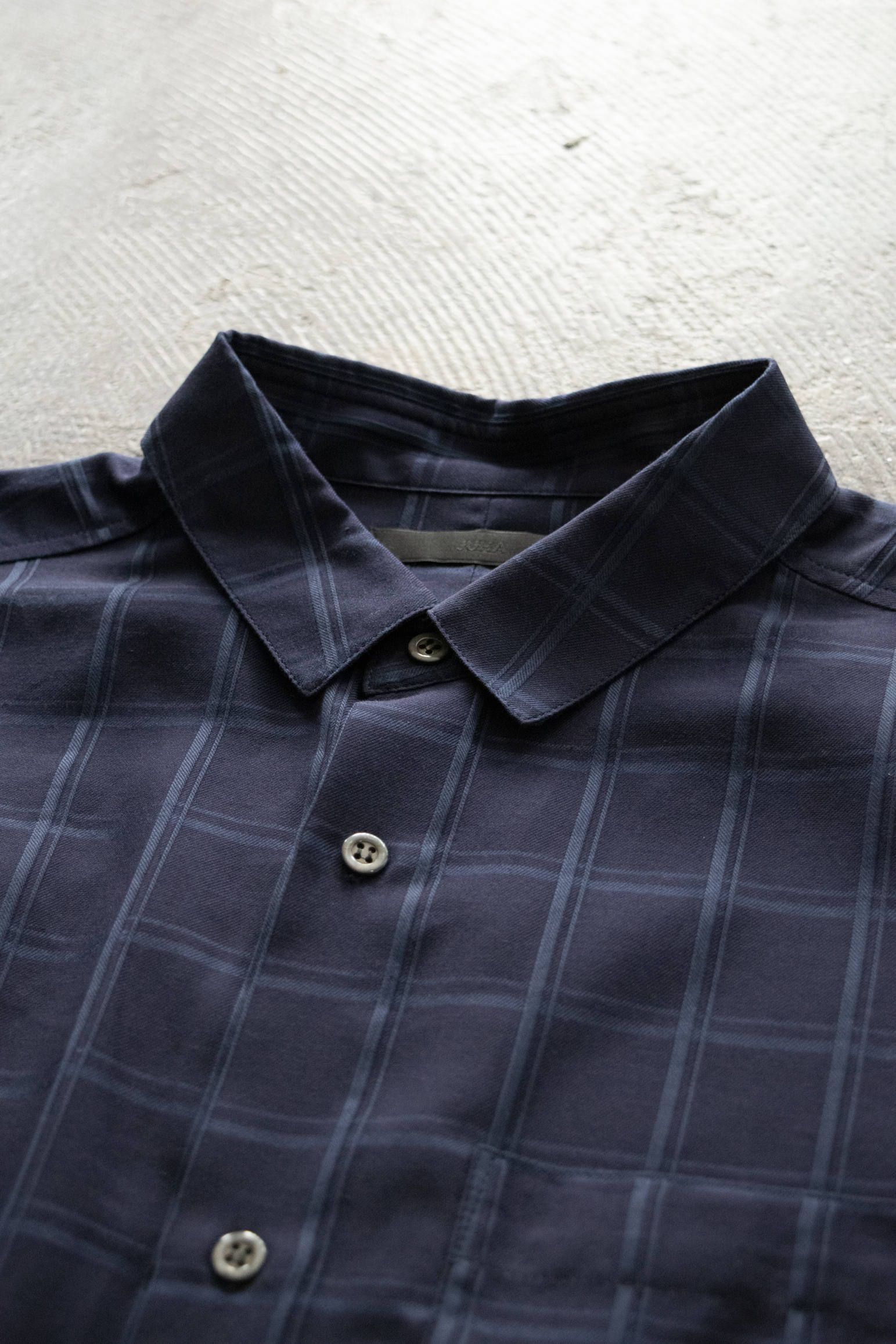 【ラスト1点】【20SS】Shadow Check Crop Shirt/シャドウチェッククロップシャツ(NAVY)