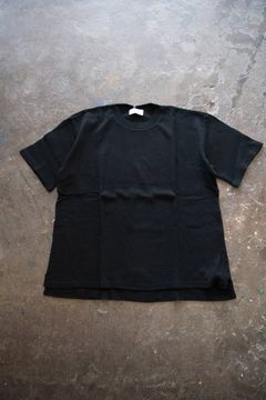 S/S Side Slit Pull Over/半袖ワッフルニットTee(MAD BLACK)