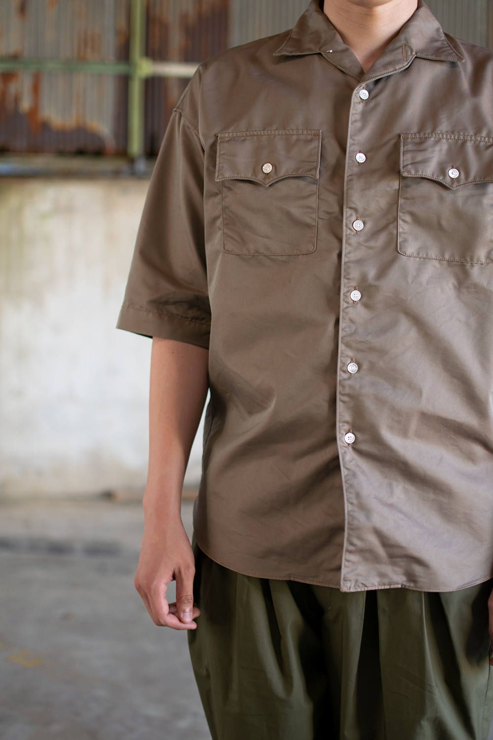 KICS DOCUMENT. - 【ラスト1点】Open Collar H/S Shirt/オープン