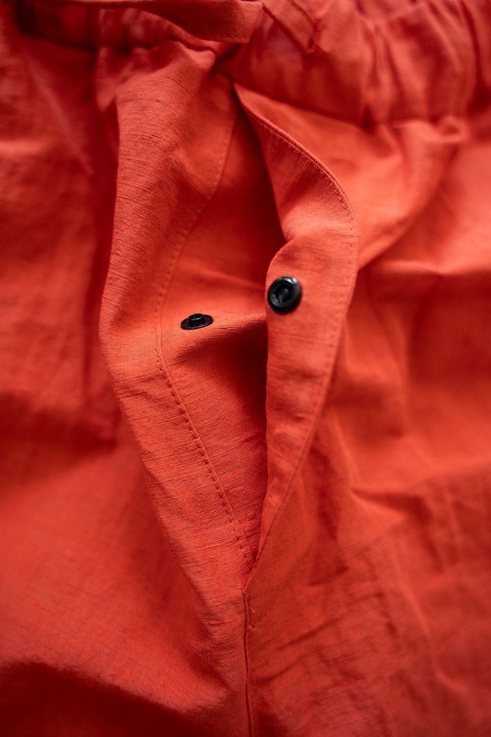 【25SS】"week s/s"pajama【セットアップ】(washed cotton linen ORANGE RED)