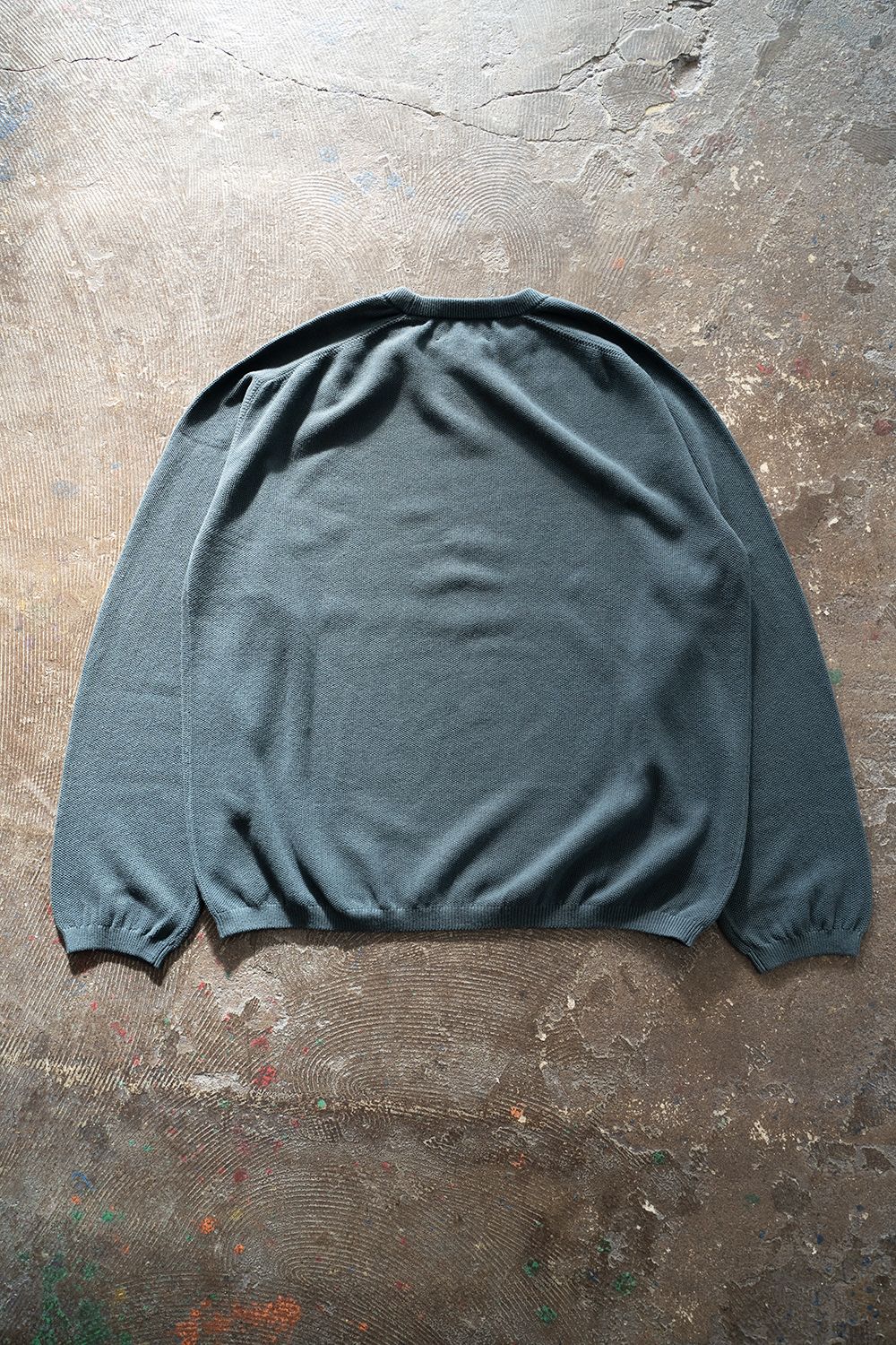【ラスト1点】【22AW】カシミア混クルーネックニット(SLATE BLUE)