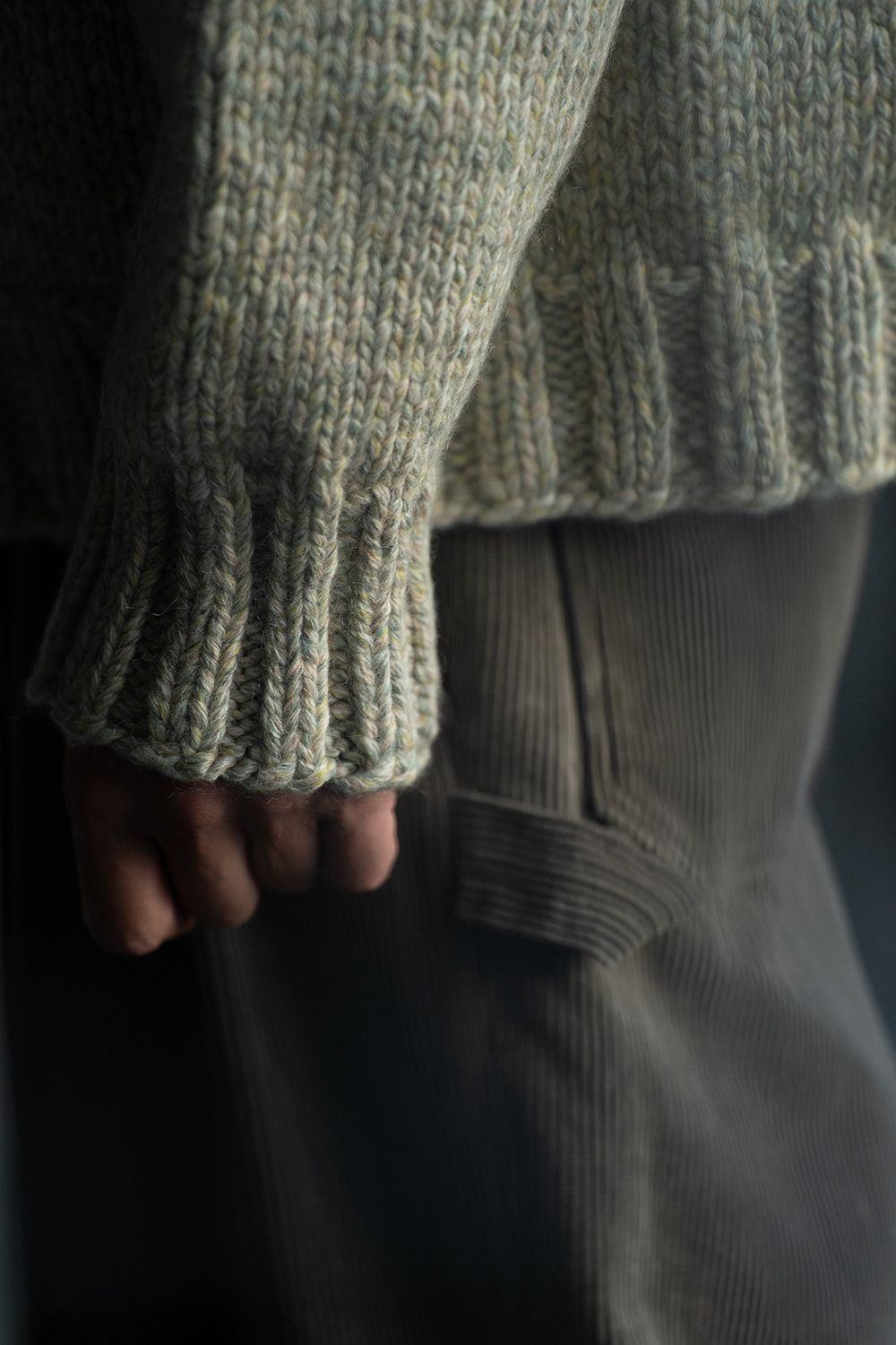 【ラスト1点】yak/lambs multi ply HAND KNITTING cowichan sweater(MINT)