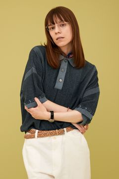 【ラスト1点】【25SS】Umiiro Knit Polo(BLUE)