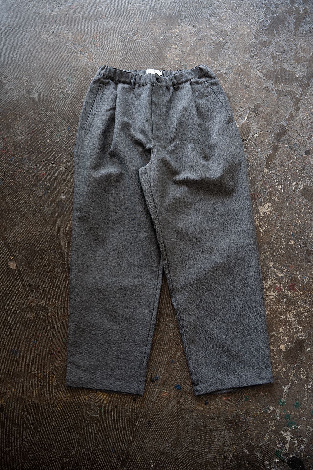 【26SS】ポリエステル×コットンタックイージーパンツ(GREY)