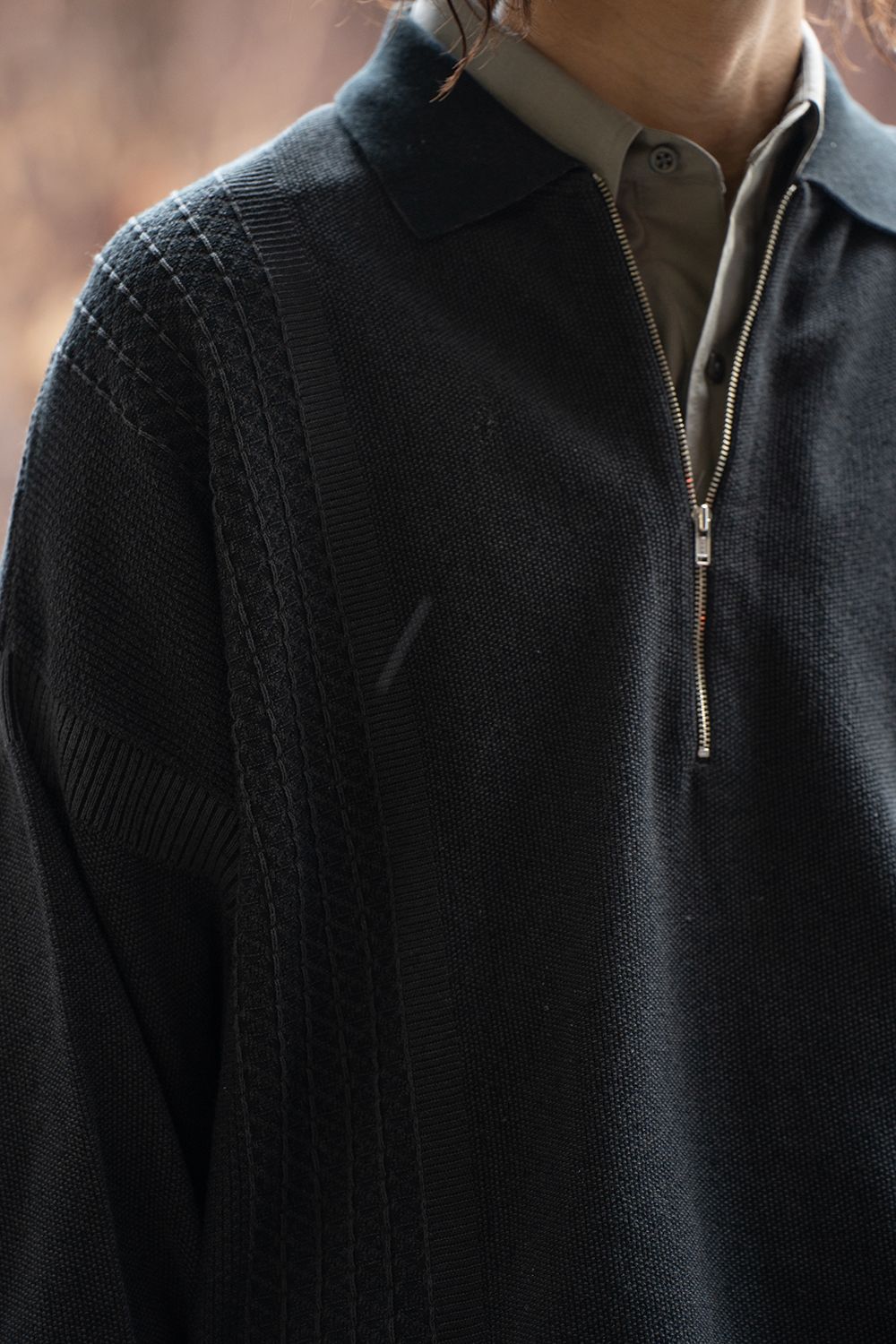 【ラスト1点】【26SS】Kanto Zip Polo(BLACK)